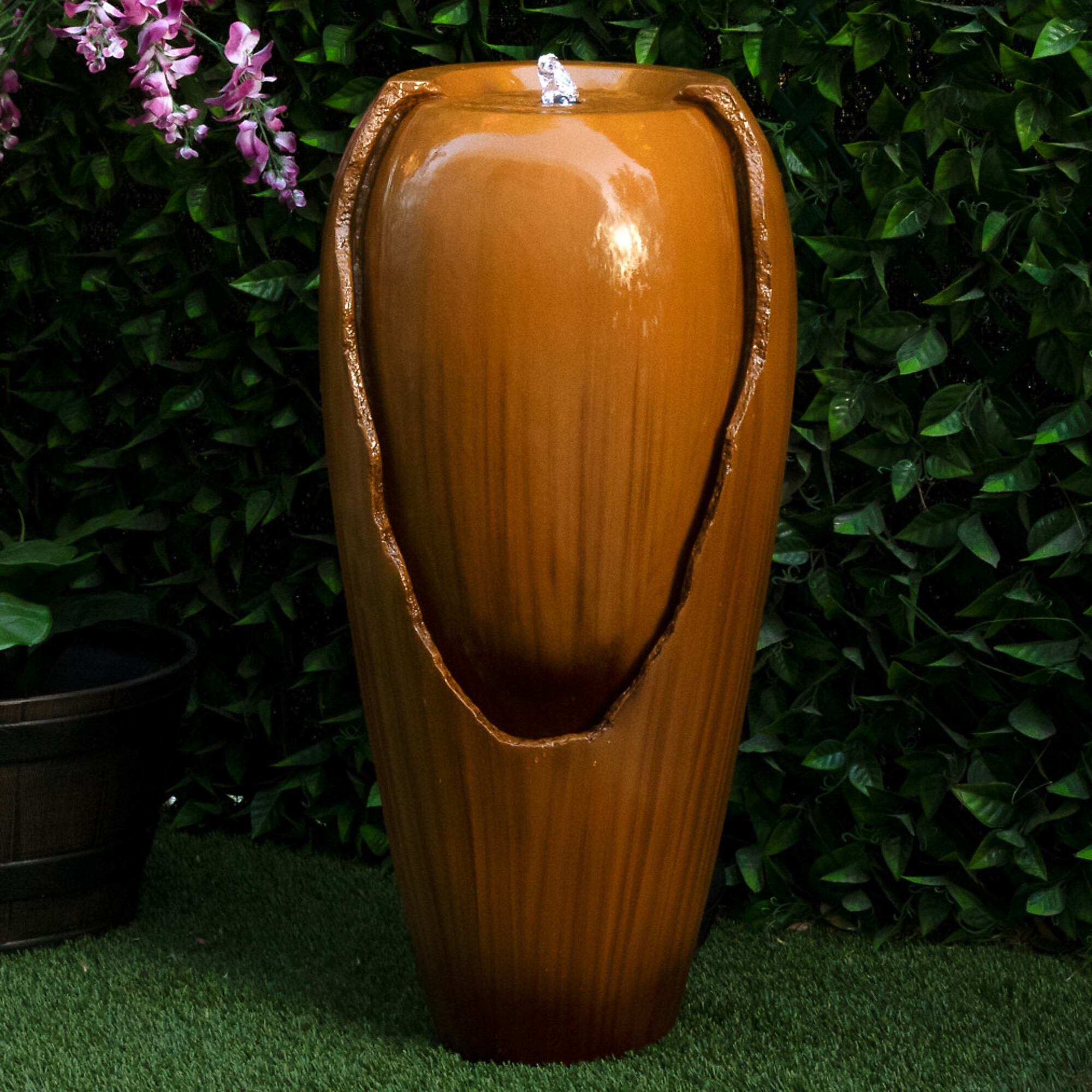 Alpine Corporation, Jar Fountain with LED Lights Brown, Volts 120