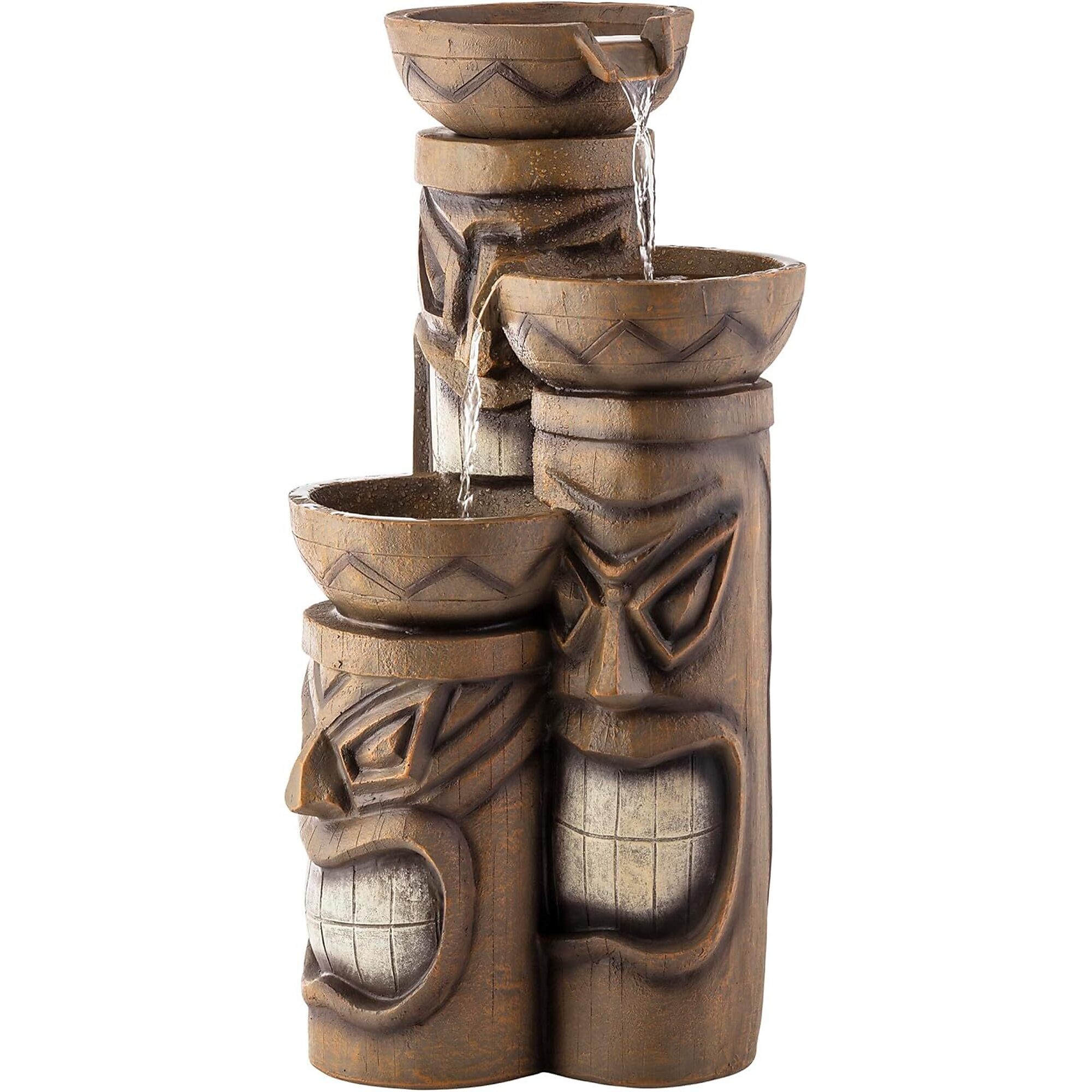 Alpine Corporation, Triple Tiki Fountain with LED Lights, Volts 120