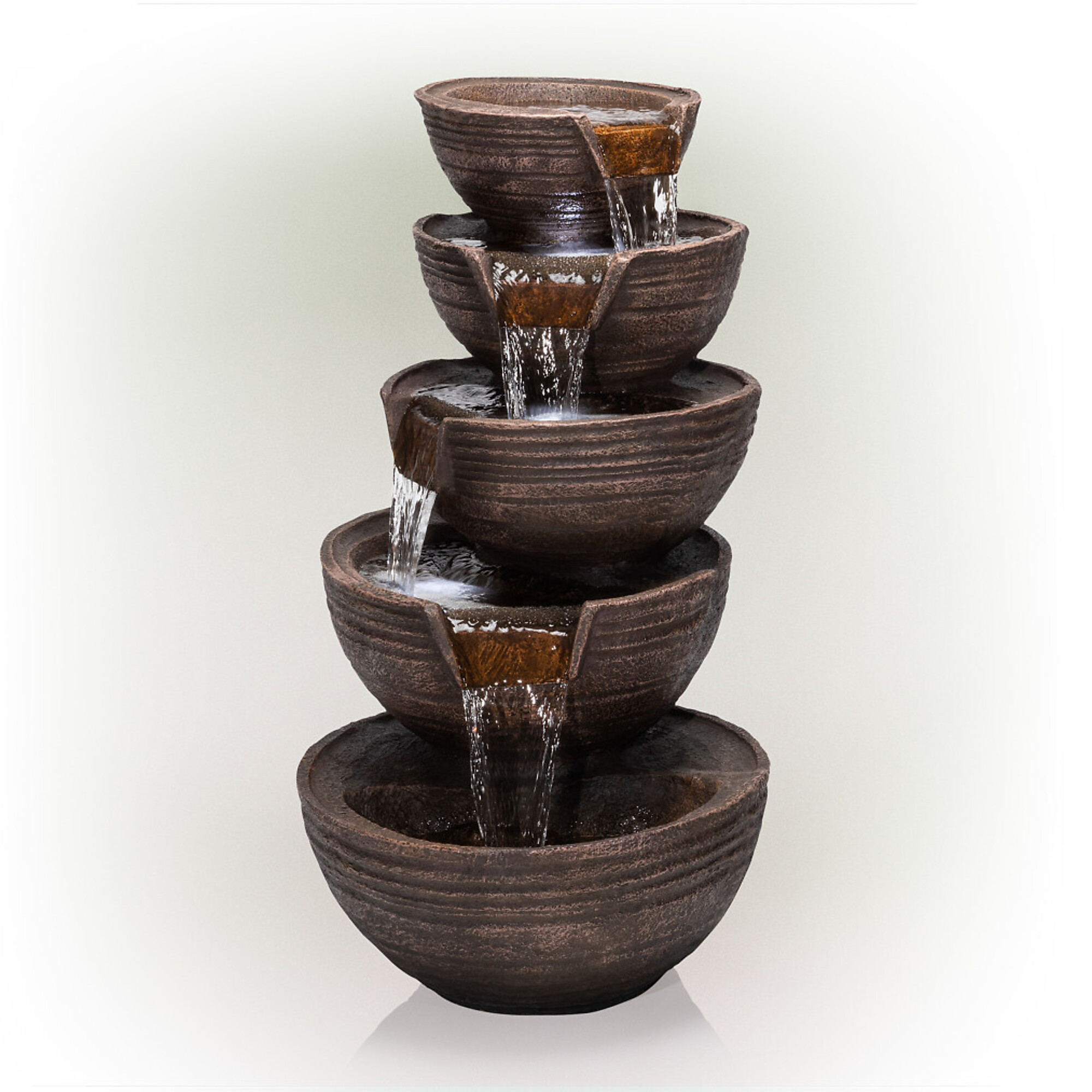 Alpine Corporation, 5-Tier Bowls Waterfall Fountain with LED