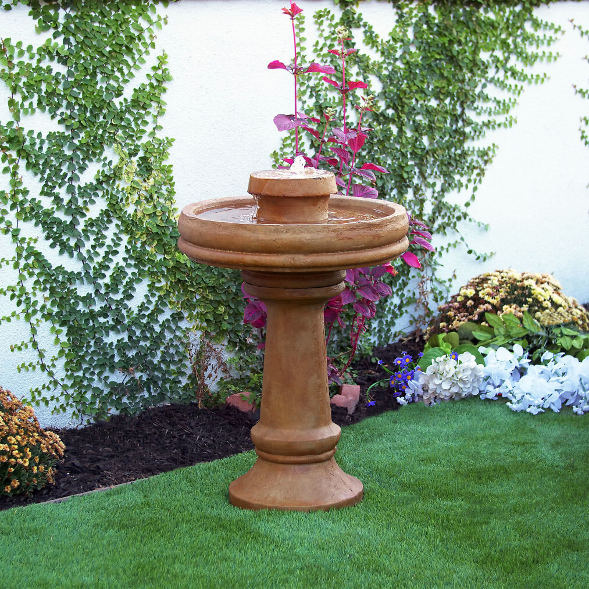 Alpine Corporation, Birdbath Fountain, Volts 120, Power Cord