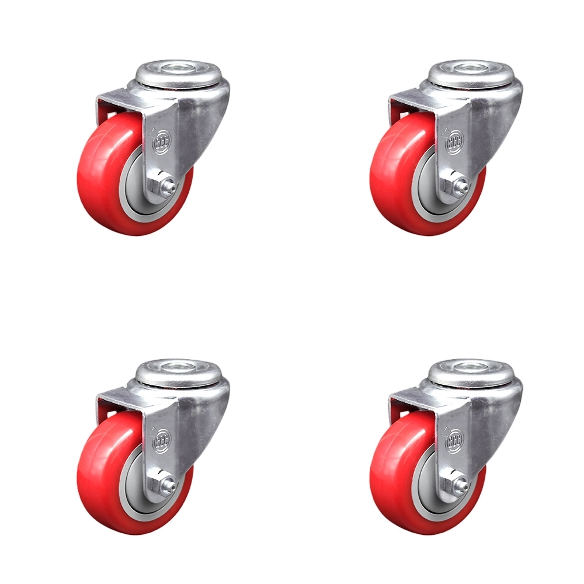 Service Caster, 3 1/2in. x 1 1/4in. Stem Casters, Wheel Diameter 3.5 in