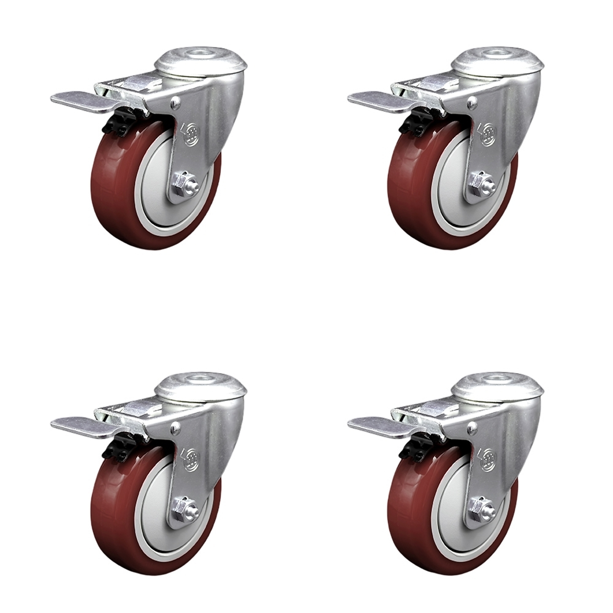 Service Caster, 4in. x 1 1/4in. Stem Casters, Wheel Diameter 4 in ...