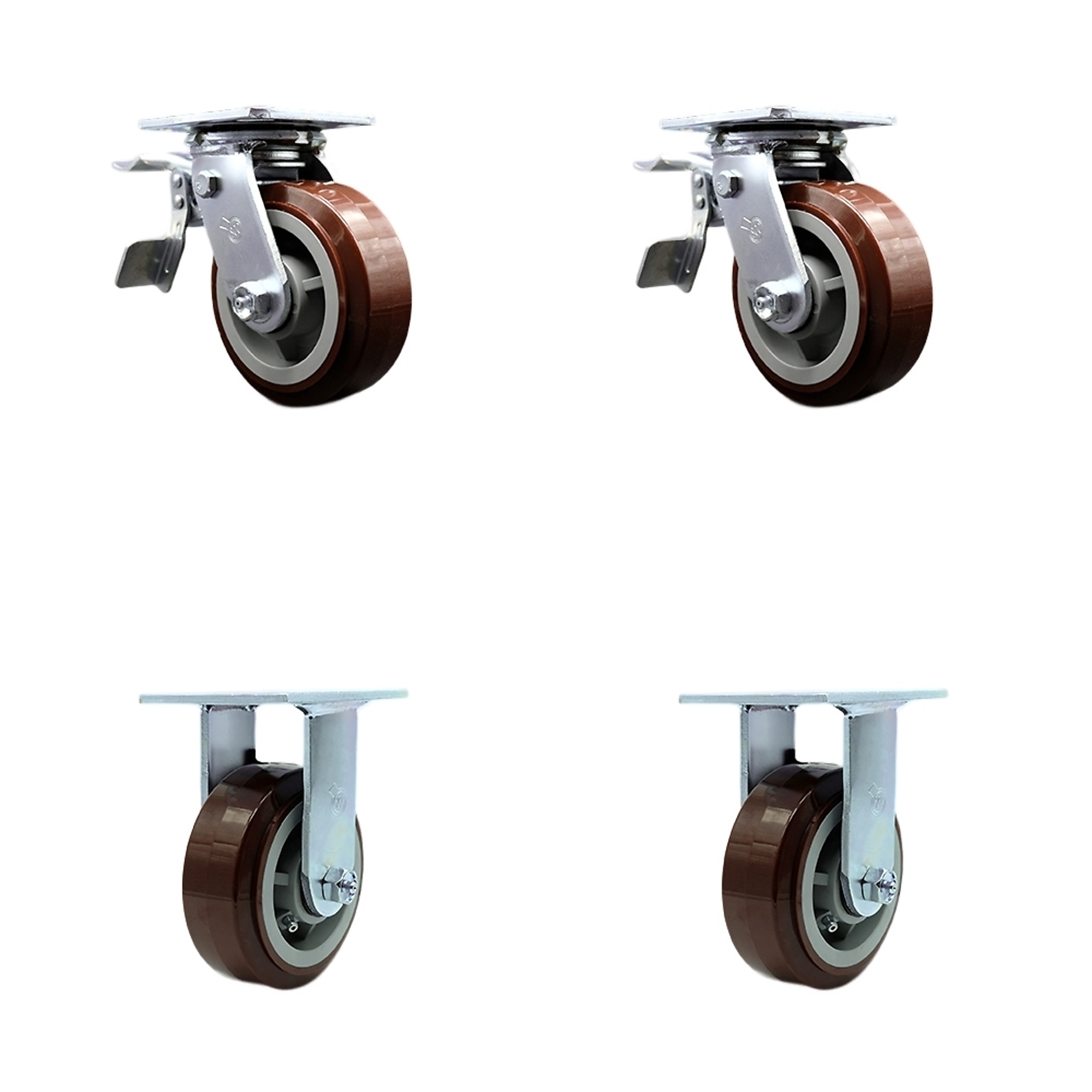 Service Caster, 5in. x 2in. Plate Casters, Wheel Diameter 5 in, Caster ...