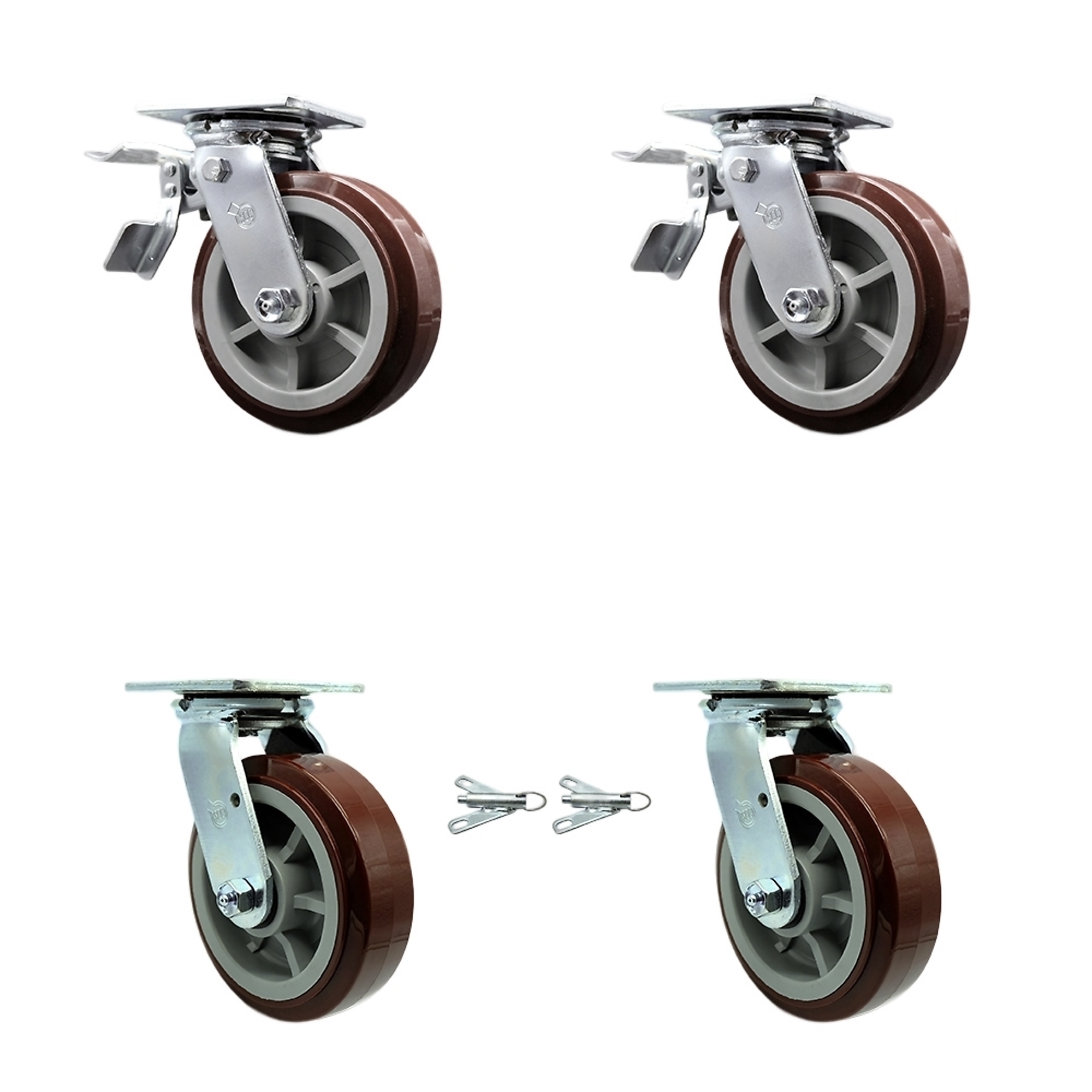 Service Caster, 6in. x 2in. Plate Casters, Wheel Diameter 6 in, Caster ...