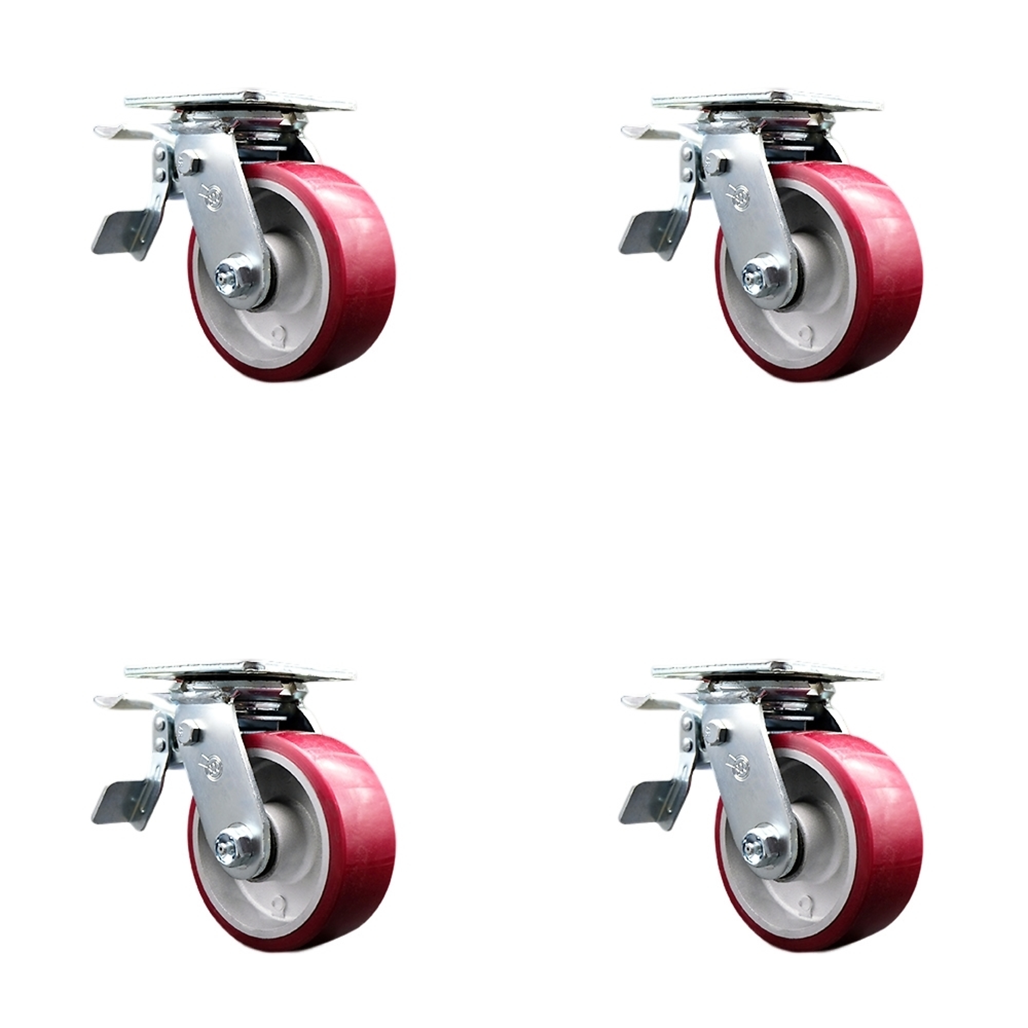 Service Caster, 5in. x 2in. Plate Casters, Wheel Diameter 5 in, Caster ...