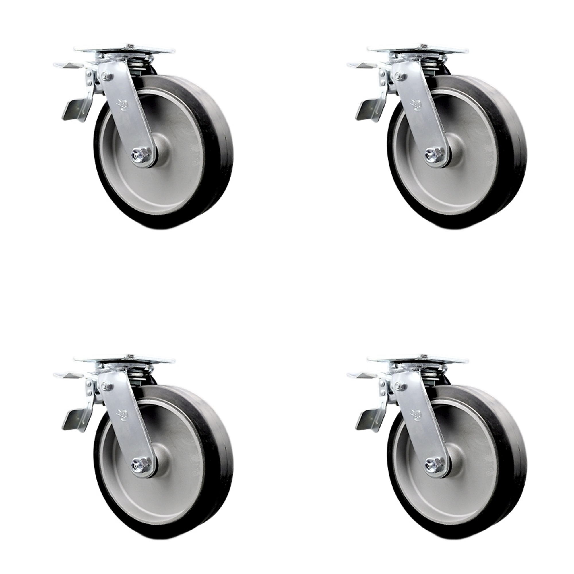 Service Caster, 8in. x 2in. Plate Casters, Wheel Diameter 8 in, Caster ...