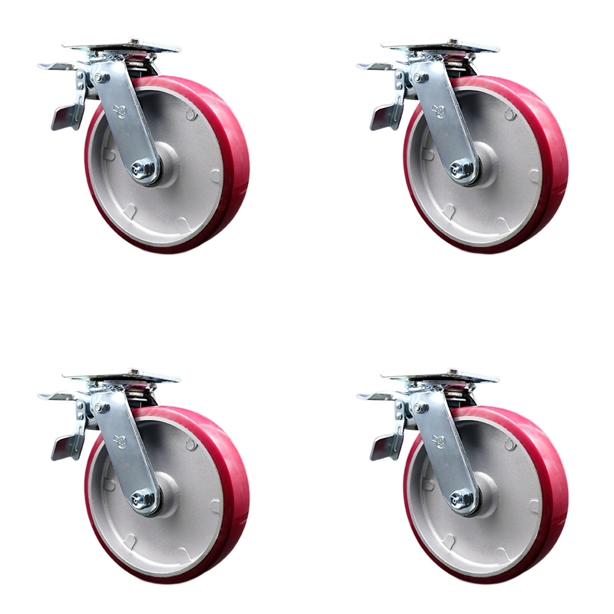 Service Caster, 8in. x 2in. Plate Casters, Wheel Diameter 8 in, Caster ...