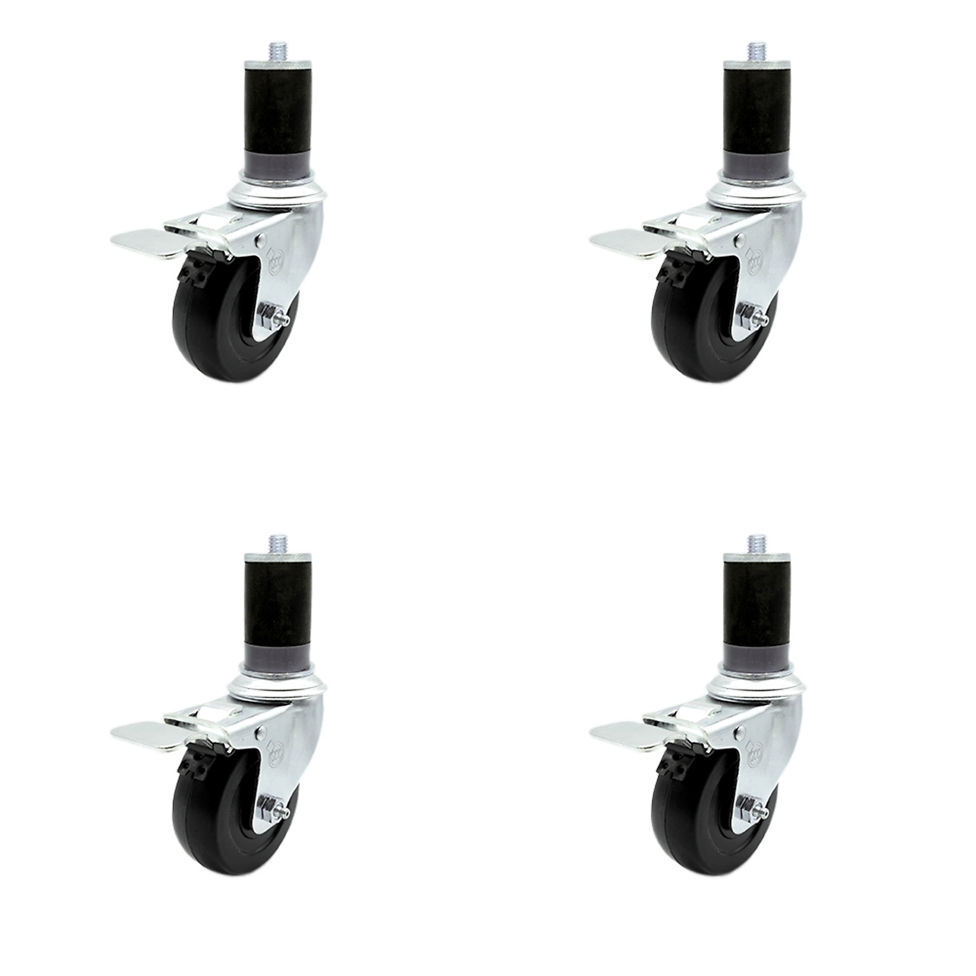 Service Caster, 3 1/2in. x 1 1/4in. Stem Casters, Wheel Diameter 3.5 in, Caster Type Swivel, Package (qty.) 4, Model# SCC-TTLEX20S3514-HRS-MTG47-4