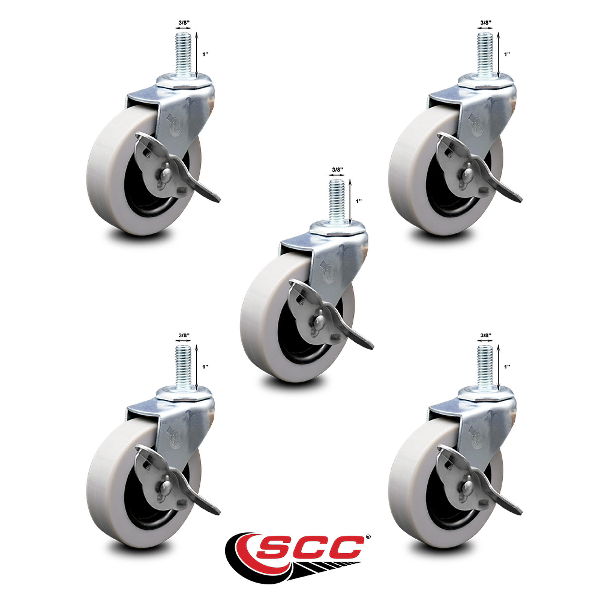Service Caster, 3in. Stem Casters, Wheel Diameter 3 in, Caster Type ...