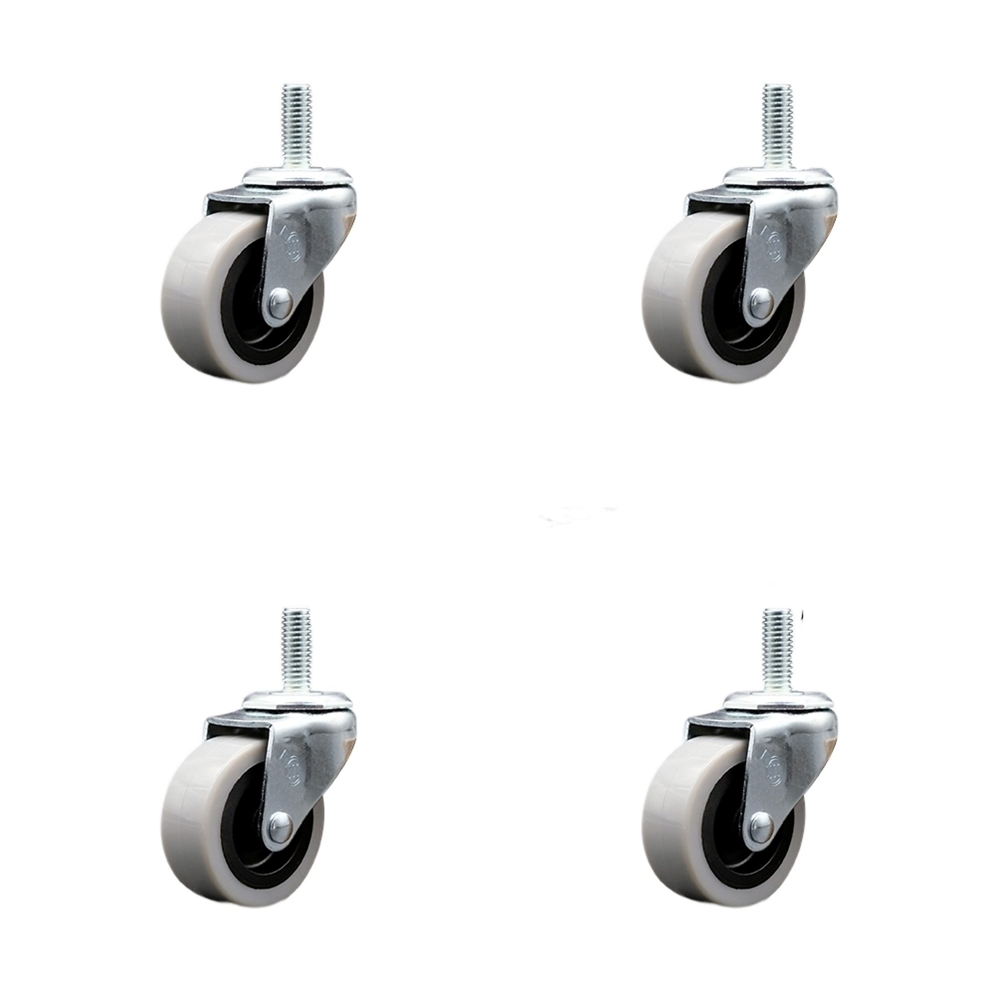 Service Caster, 2in. Stem Casters, Wheel Diameter 2 in, Caster Type Swivel, Package (qty.) 4, Model# SCC-TS05S210-TPRS-5161815-4