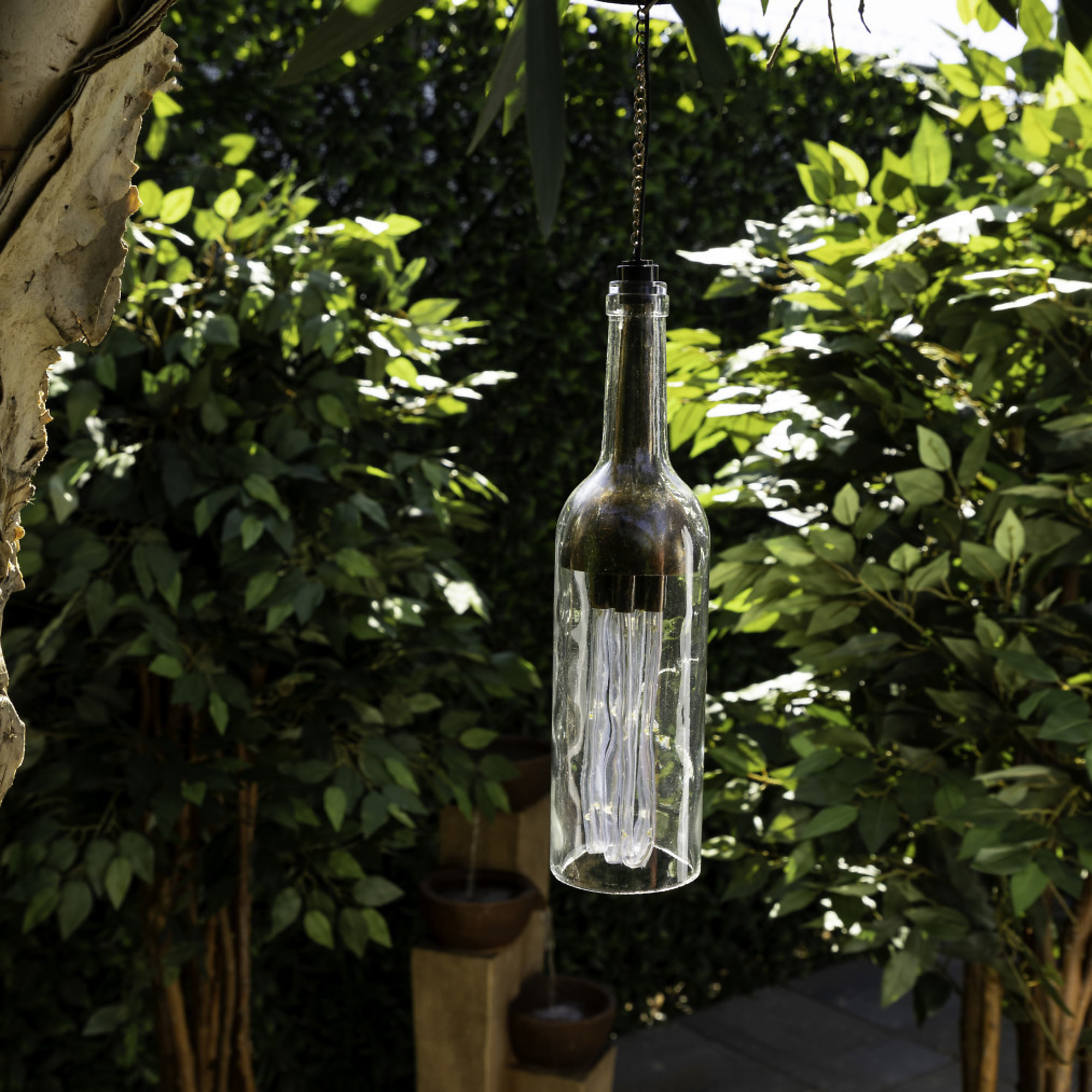 Alpine Corporation, Bronze Hanging Bottle Lantern with LED Light, Color  Brown, Included (qty.) 1, Model# QTT426SLR-BZ