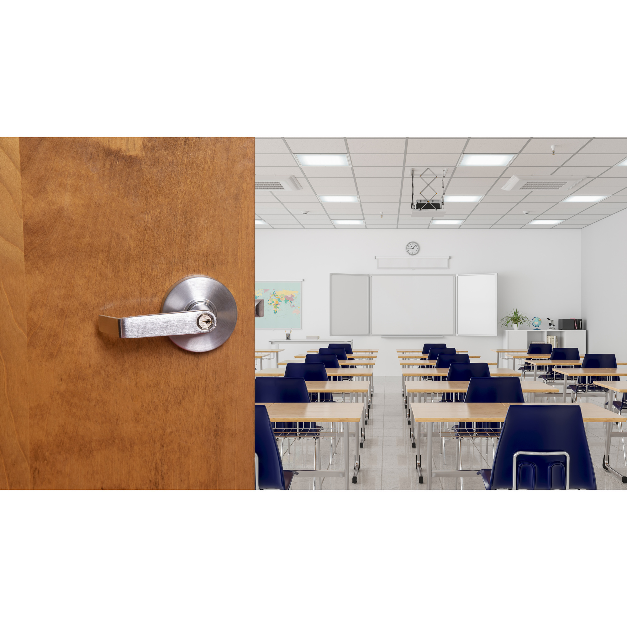 TACO, LSV Saturn Series Commercial Classroom Door Handle with Lock, Model DLLSV70ICUS26D