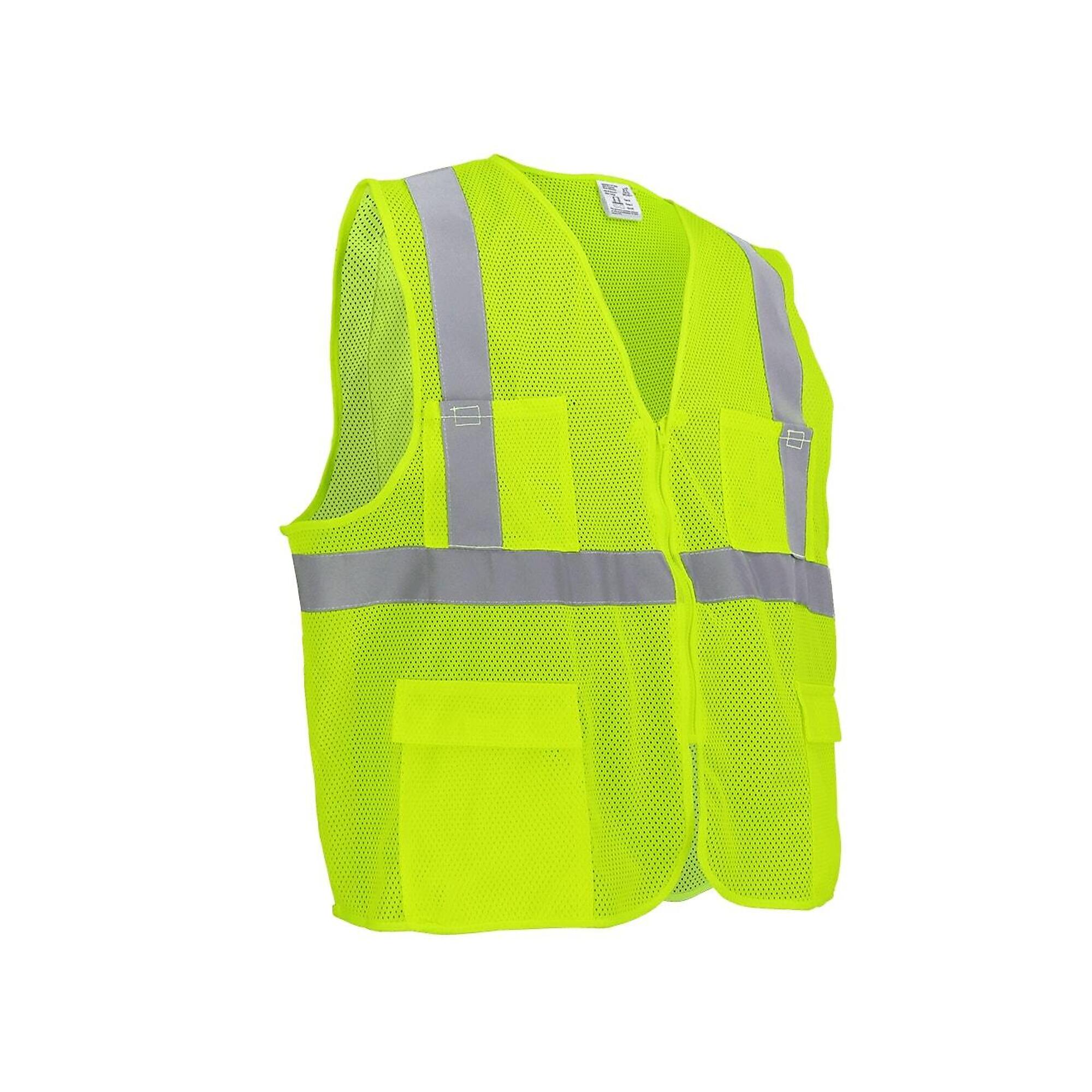 FrogWear HV Yellow/Green, Class 2, 6 Pockets, Mesh Vest