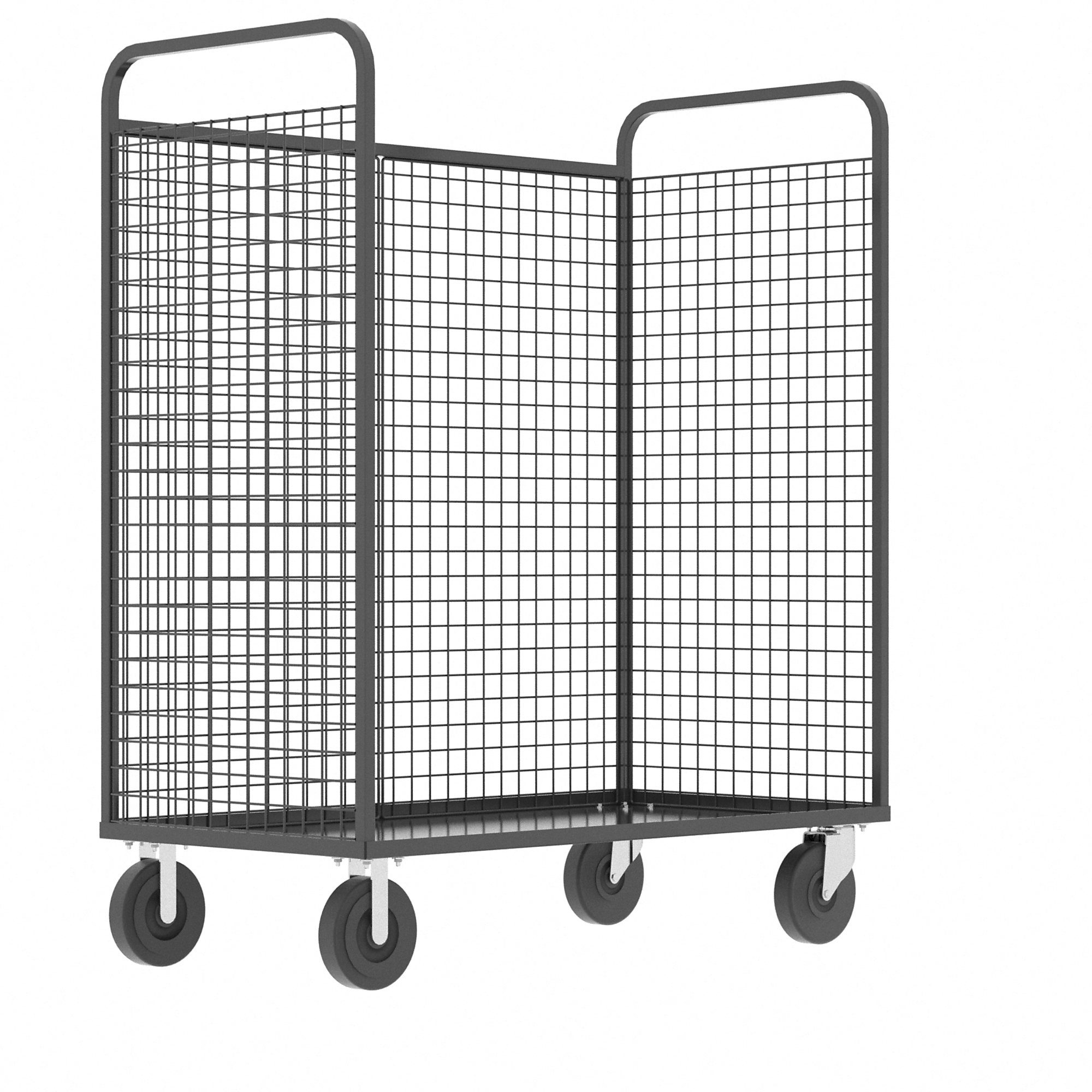 Valley Craft, 3-Sided Stock Picking Cage Cart, Total Capacity 1600 lb, Material Steel, Model# F89256VCGY