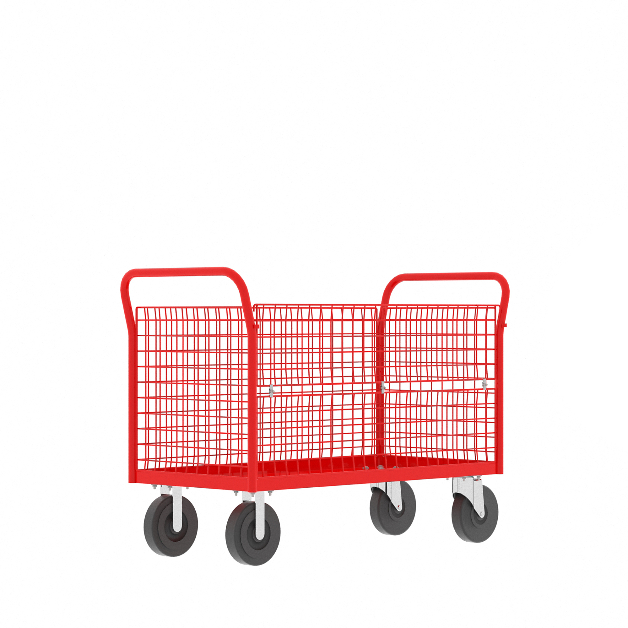 Valley Craft, 4-Sided Platform Cage Cart, Total Capacity 2000 lb, Material Steel, Model# F80126VCRD