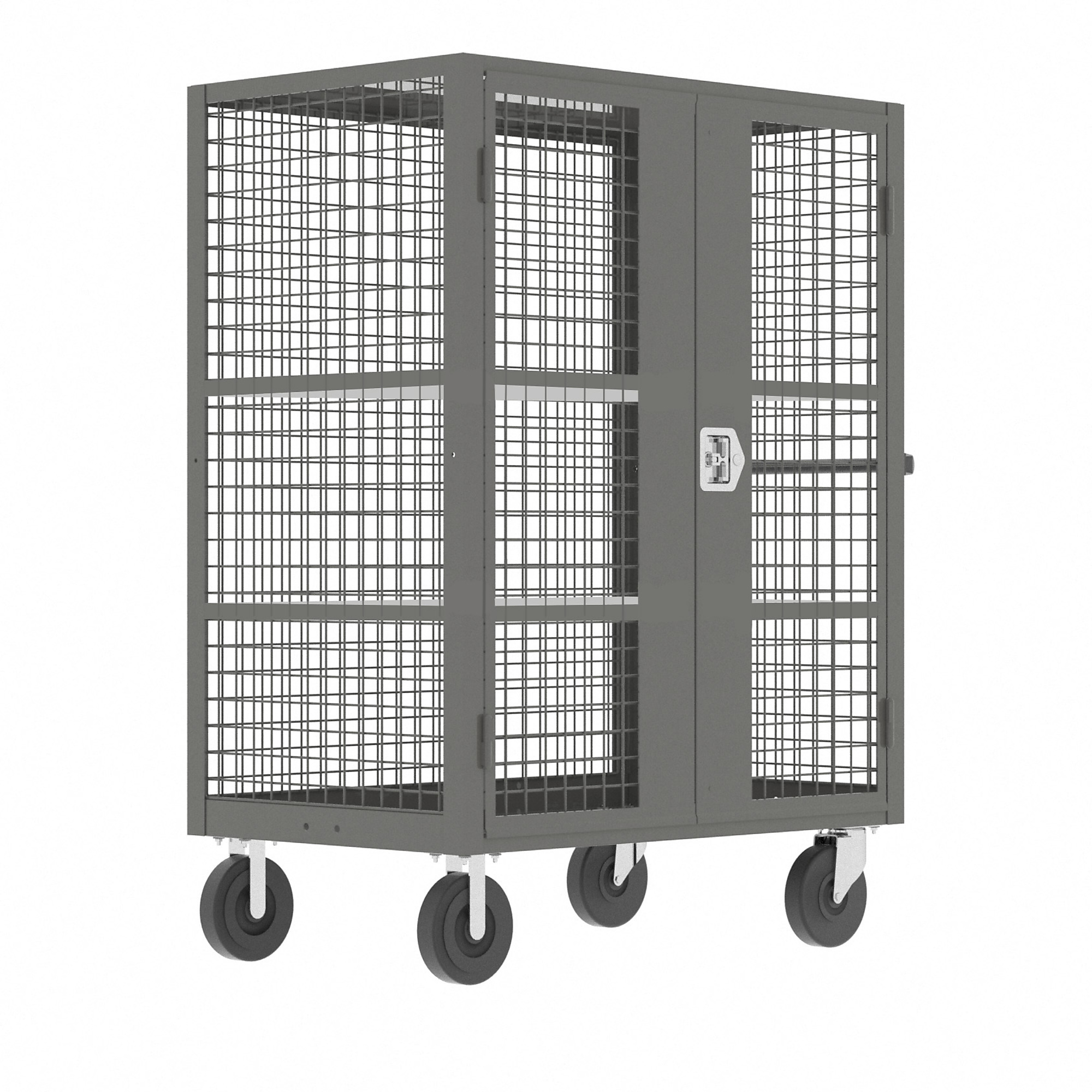 Valley Craft, Security Cart, 2 Shelves, Total Capacity 2000 lb, Shelves (qty.) 2, Material Steel, Model# F89058VCGY