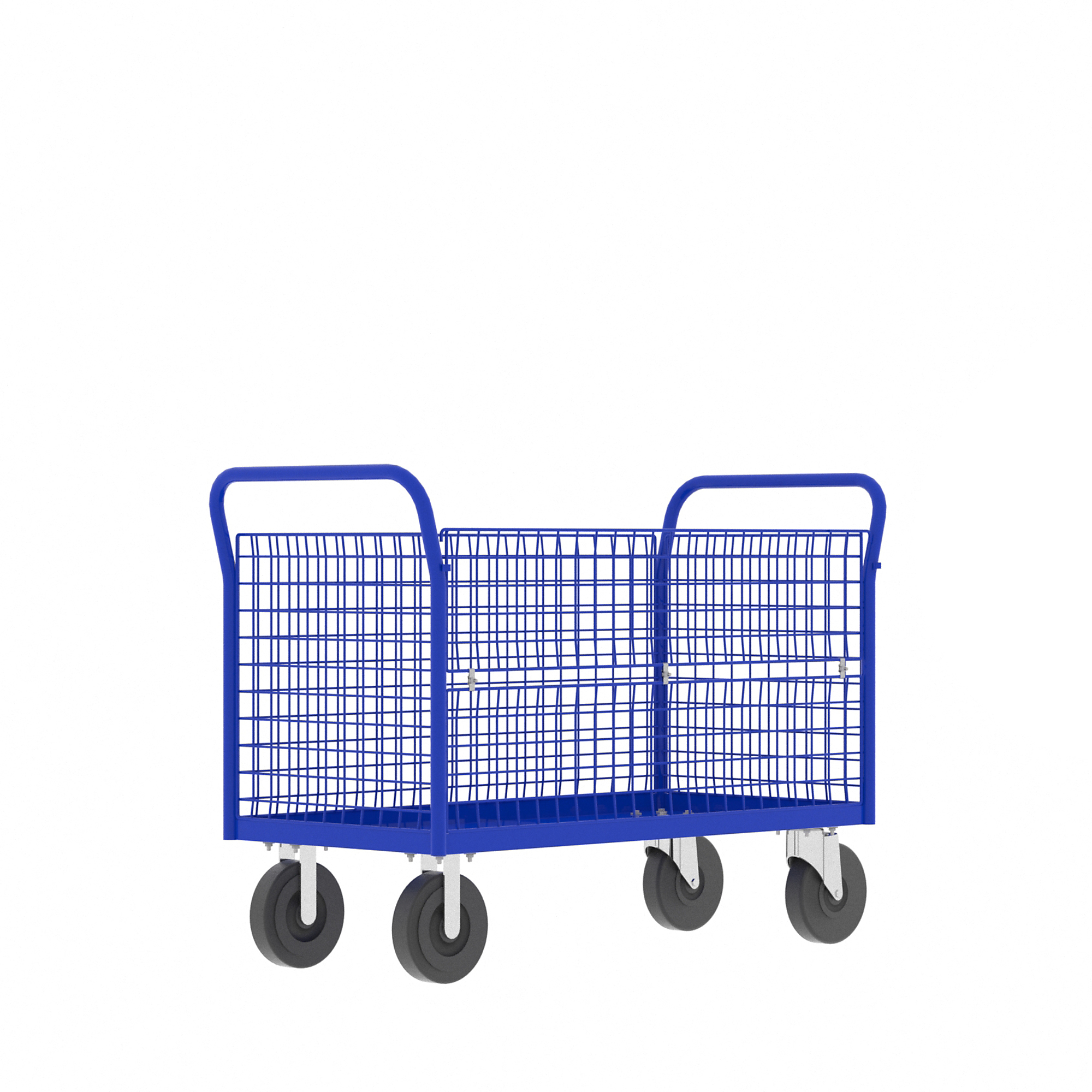 Valley Craft, 4-Sided Platform Cage Cart, Total Capacity 2000 lb, Material Steel, Model# F80126VCBL
