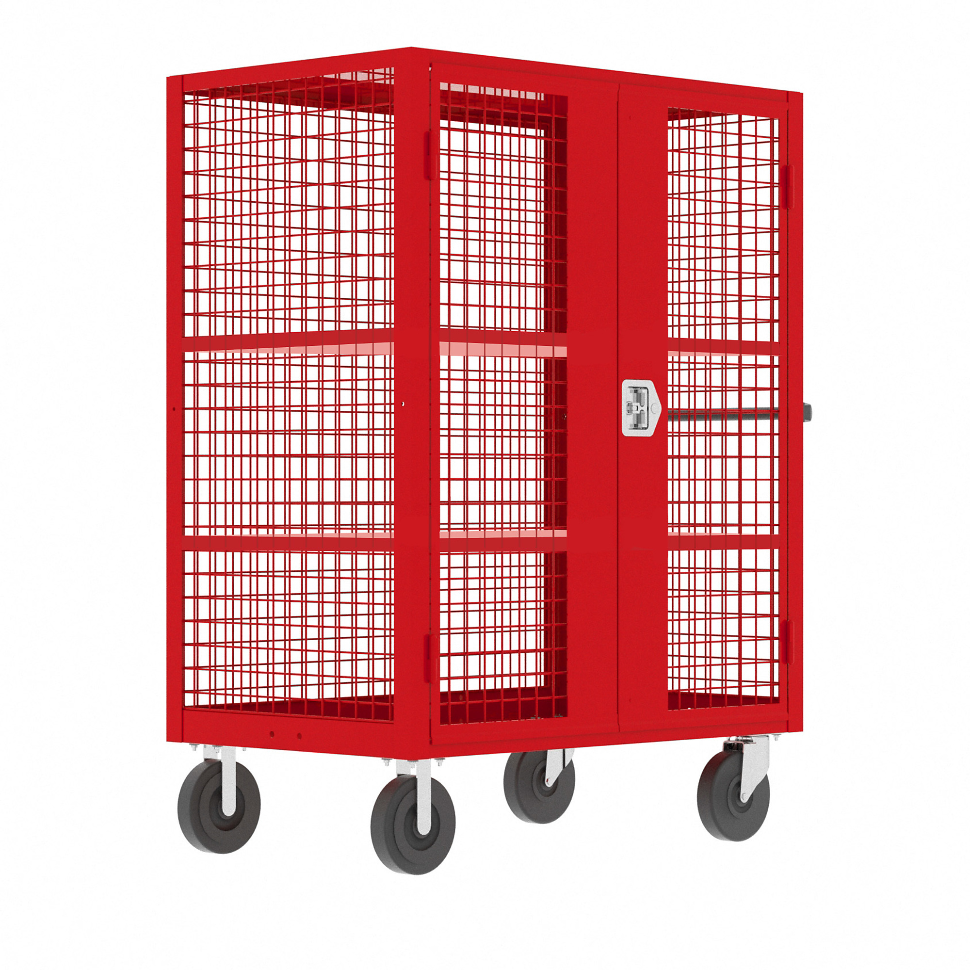 Valley Craft, Security Cart, 2 Shelves, Total Capacity 2000 lb, Shelves (qty.) 2, Material Steel, Model# F89058VCRD