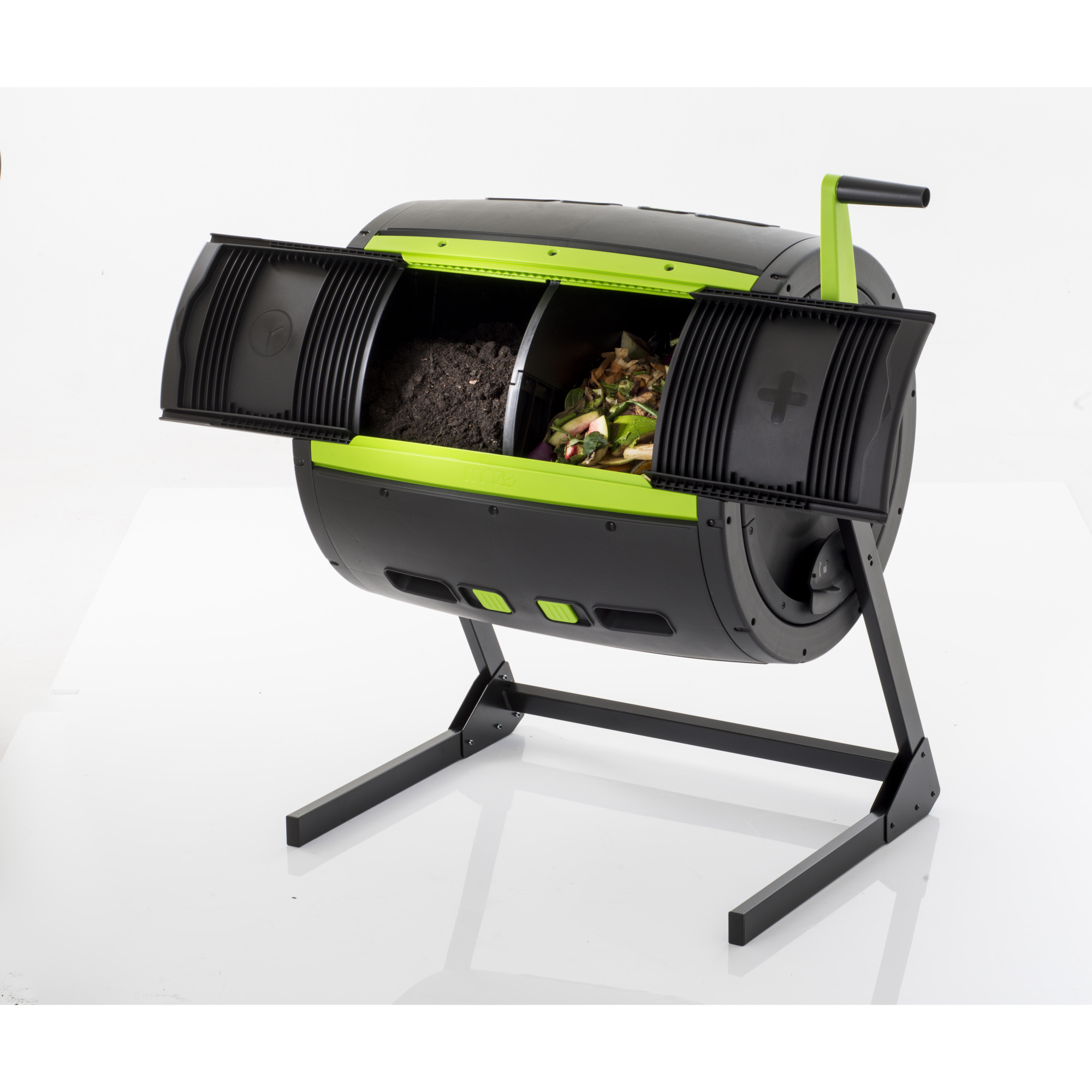 Maze Two-Stage Composter with Easy Turn Kit - 65 Gal. Capacity, UV-Protected Plastic, Zinc-Coated Metal Frame, Model# RSI-D245-3G