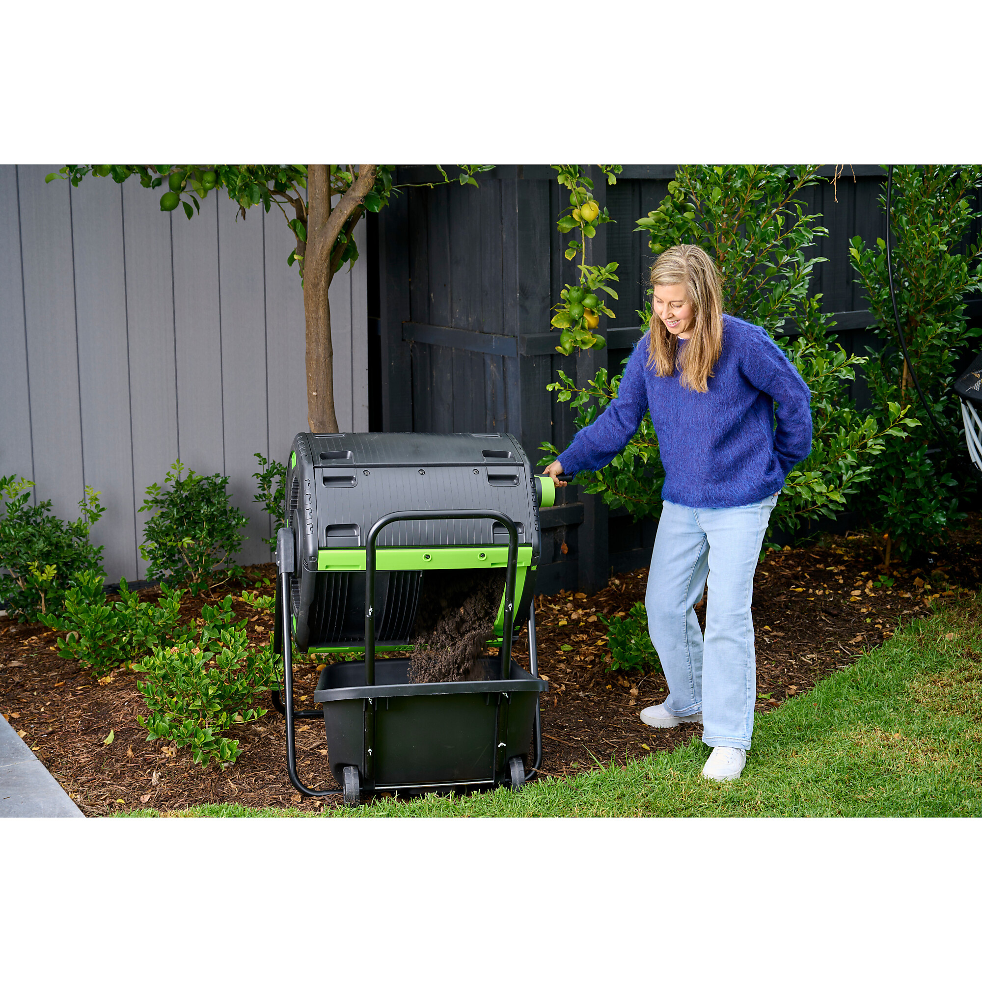 Maze, 48 Gal. Geared Compost Tumbler w/ Cart, Capacity 48 Gal, Model