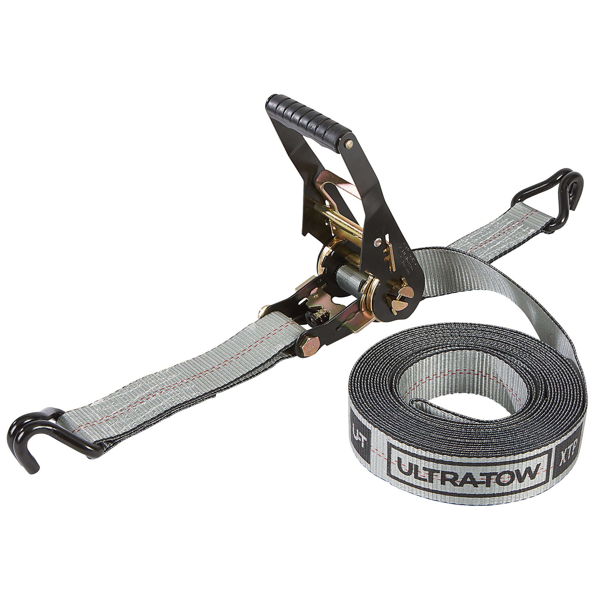 2 in. x 27 ft. 10,000 lbs. Self Tensioning Ratchet Strap with Double 2 in. x 27 ft. 10,000 lbs. Self Tensioning Ratchet Strap with Double