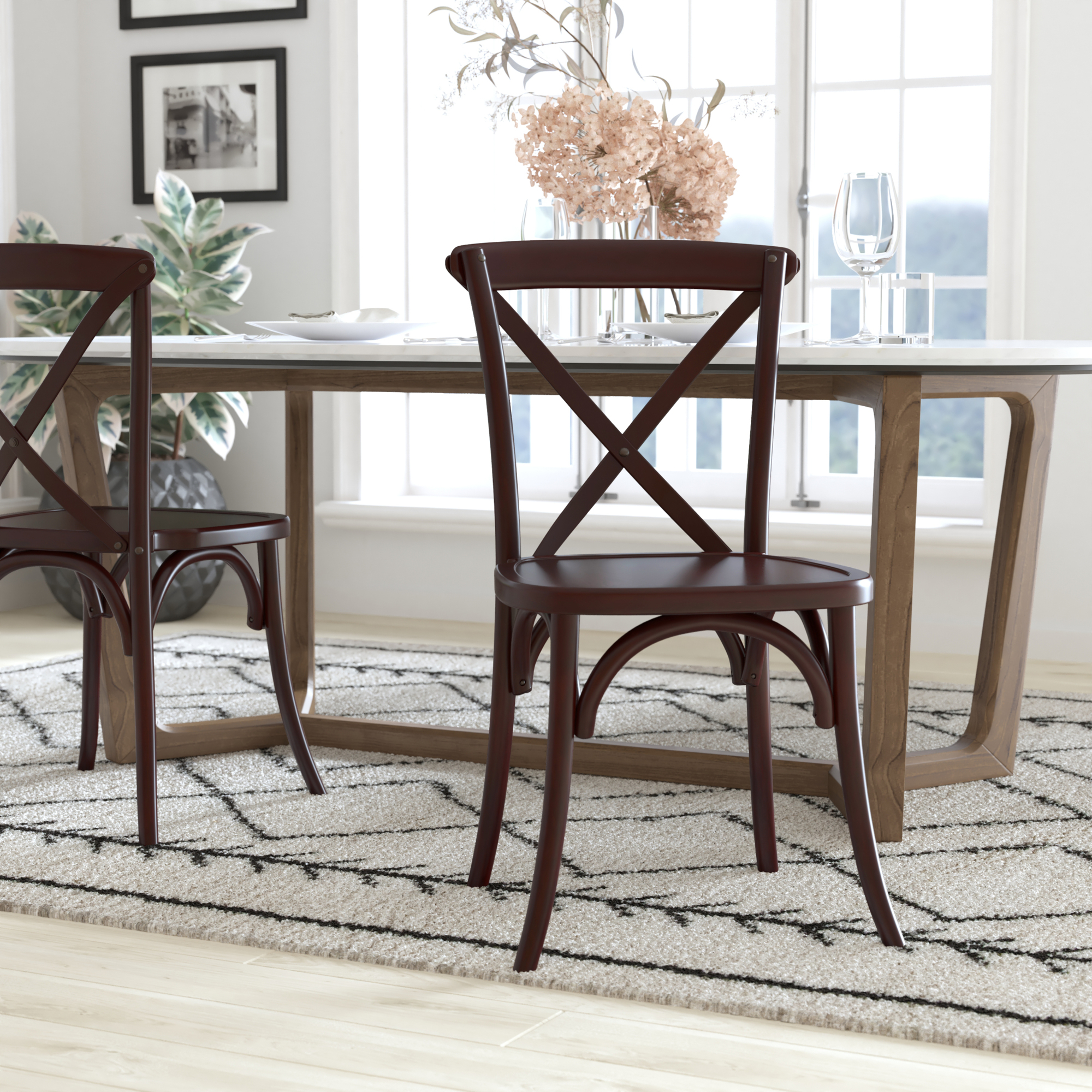 Flash Furniture, Walnut X-Back Chair, Included (qty.) 1 Model# XBACKW