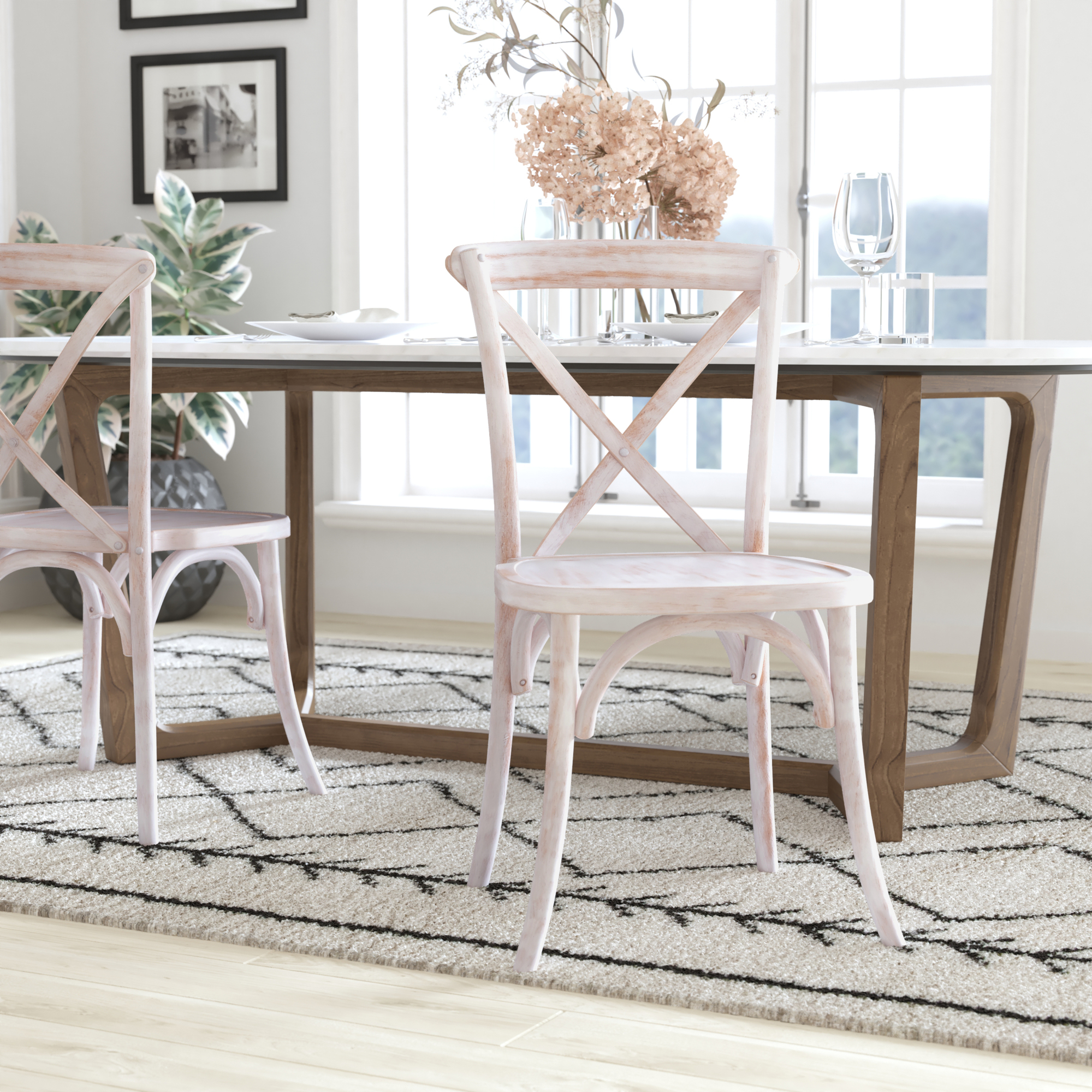 Flash Furniture, Lime Wash X-Back Chair, Included (qty.) 1 Model# XBACKLW