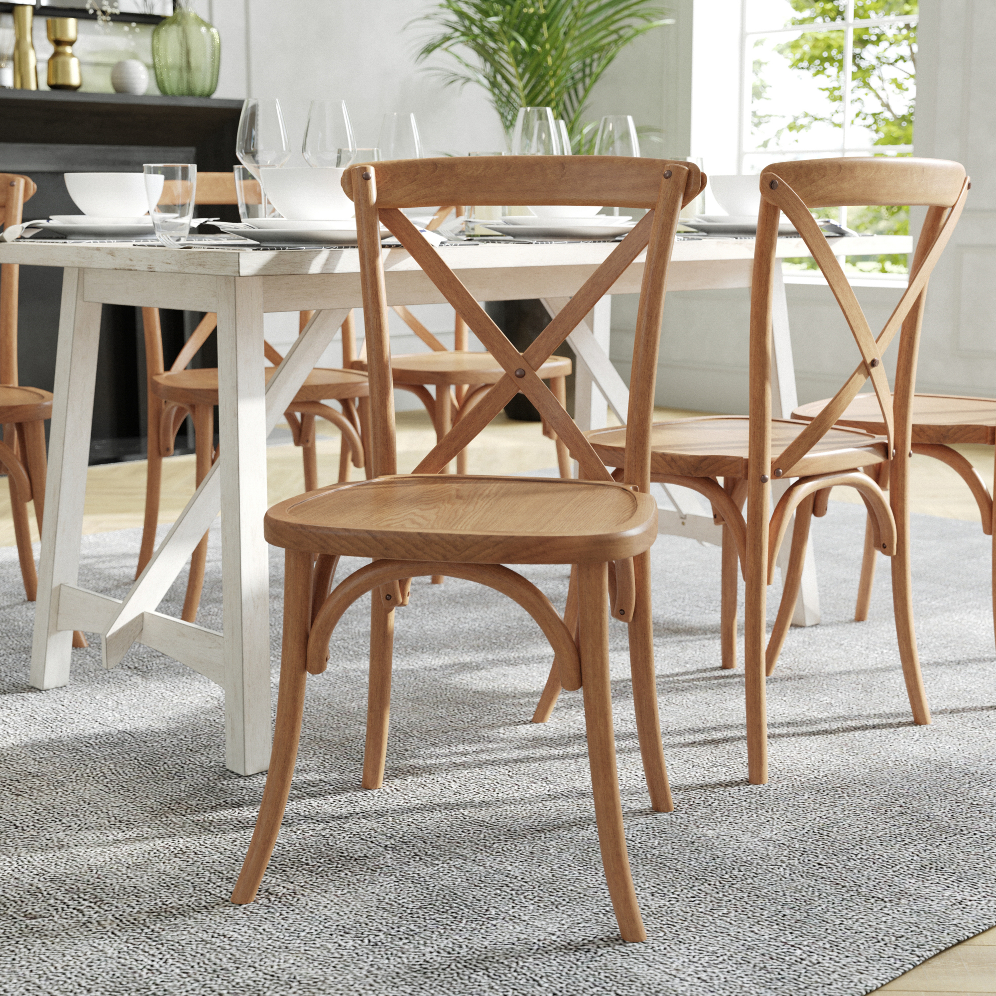 Flash Furniture, Light Brown X-Back Chair, Included (qty.) 1 Model# XBACKLB