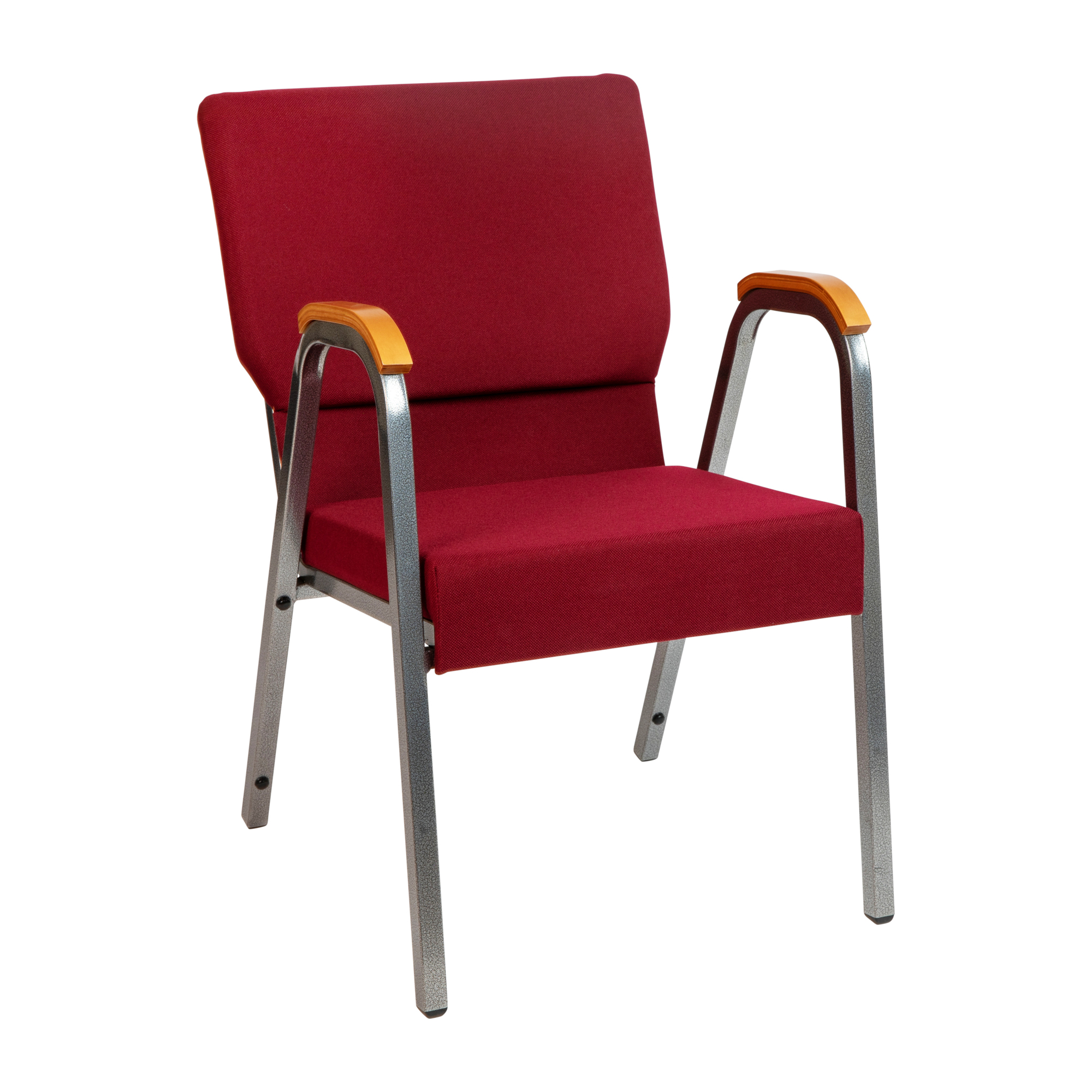 Flash Furniture, Burgundy Fabric Stackable Church Chair with Arms, Included (qty.) 1 Model# XUDG60156BUR