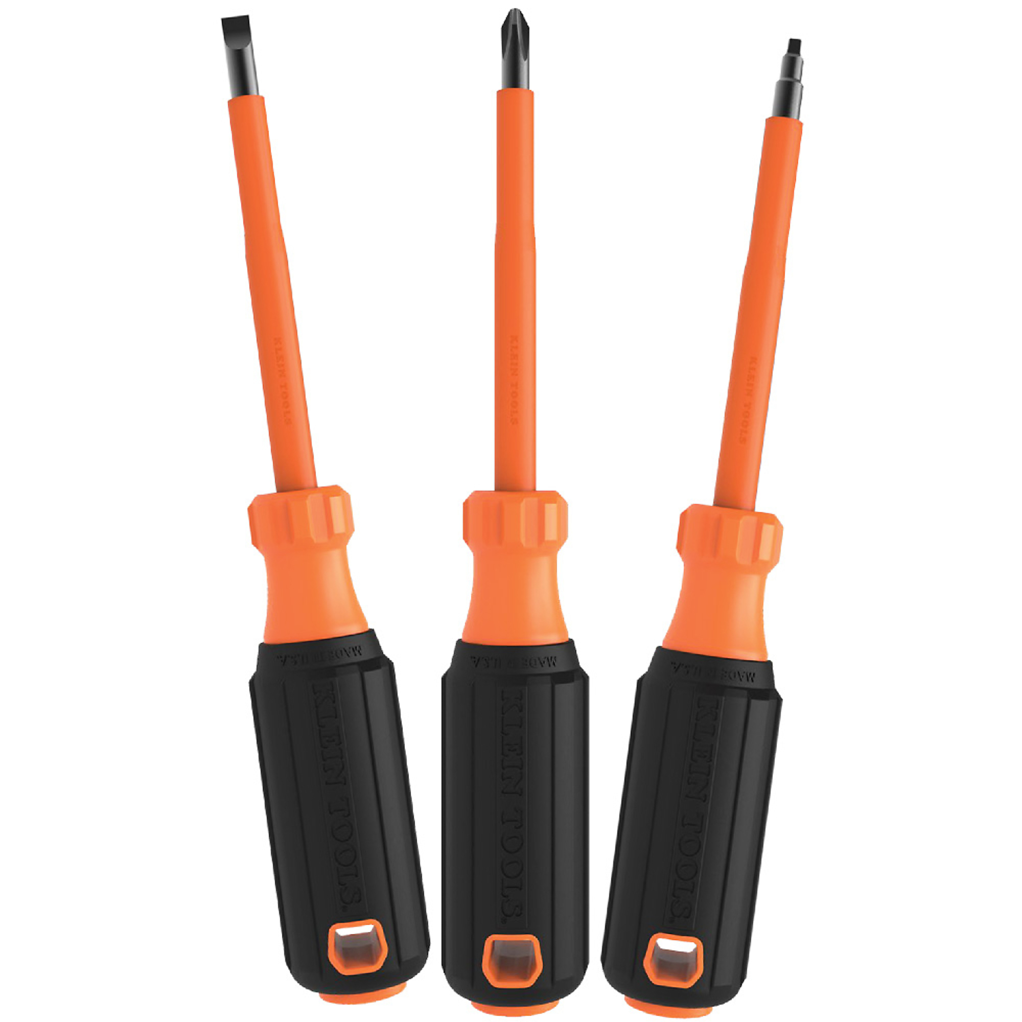 Klein Tools, Screwdriver Set, 1000V Insulated, 3-Piece, Drive Type Combination, Model# 85073INS