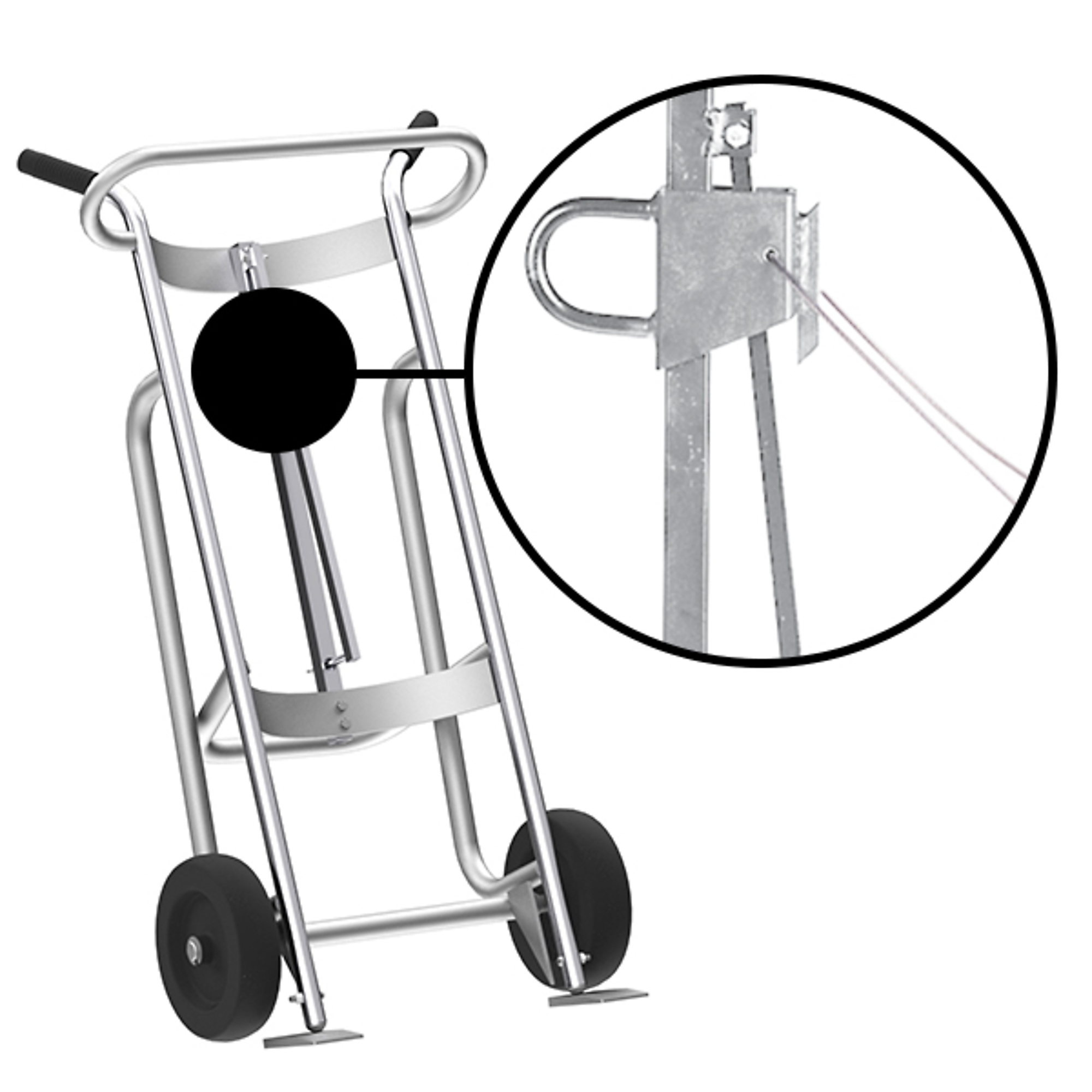 Valley Craft, 2-Wheel Drum Hand Truck, Load Capacity 1000 lb, Height 52 in, Material Aluminum, Model# F81770A3C