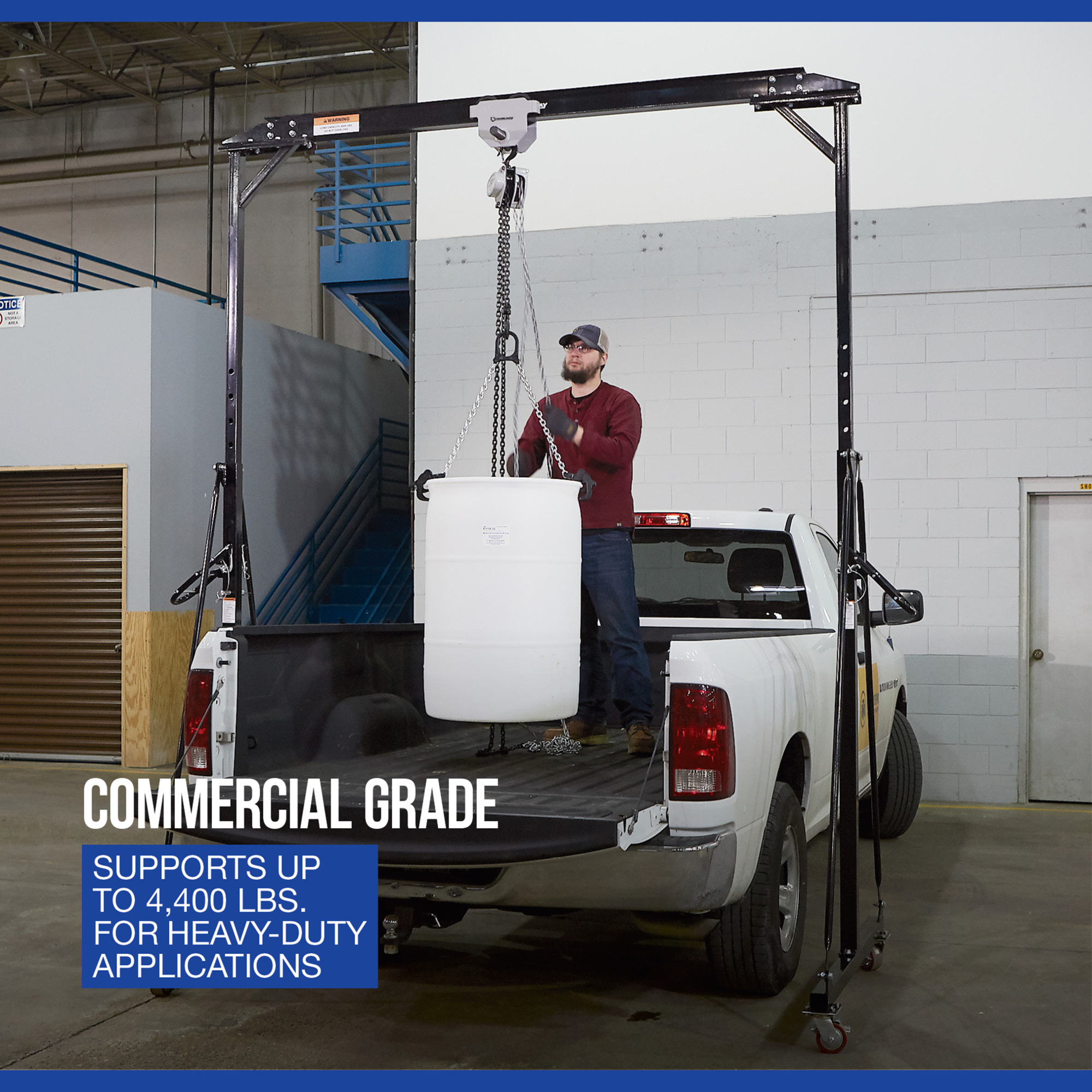 V-Lift Industrial 2 Ton Push Beam Trolley (4,407 Lbs WLL) With Safety Guard - Model MN-LC2402