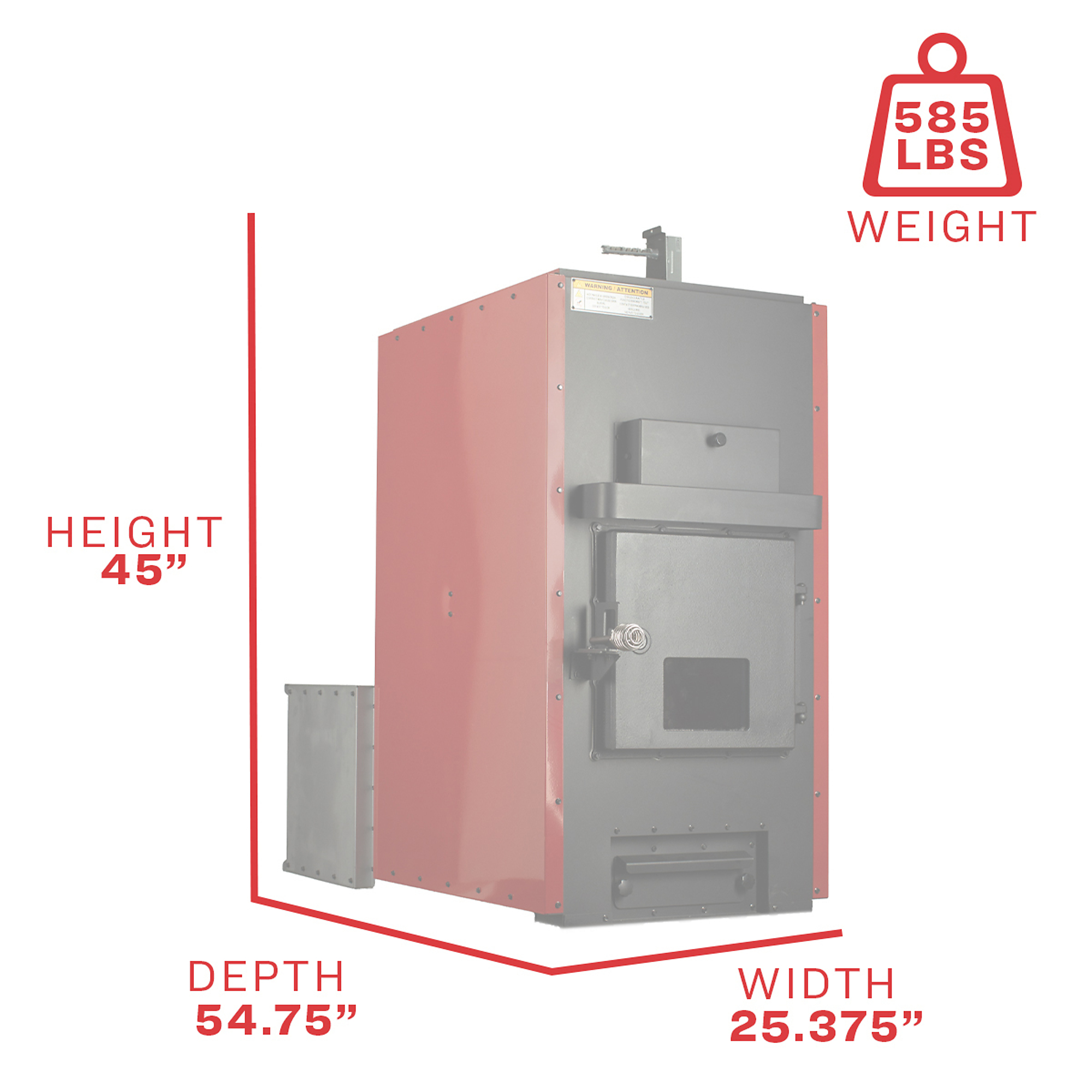 US Stove Company Hot Blast, Hot Blast Wood Furnace, Heat Output 180000