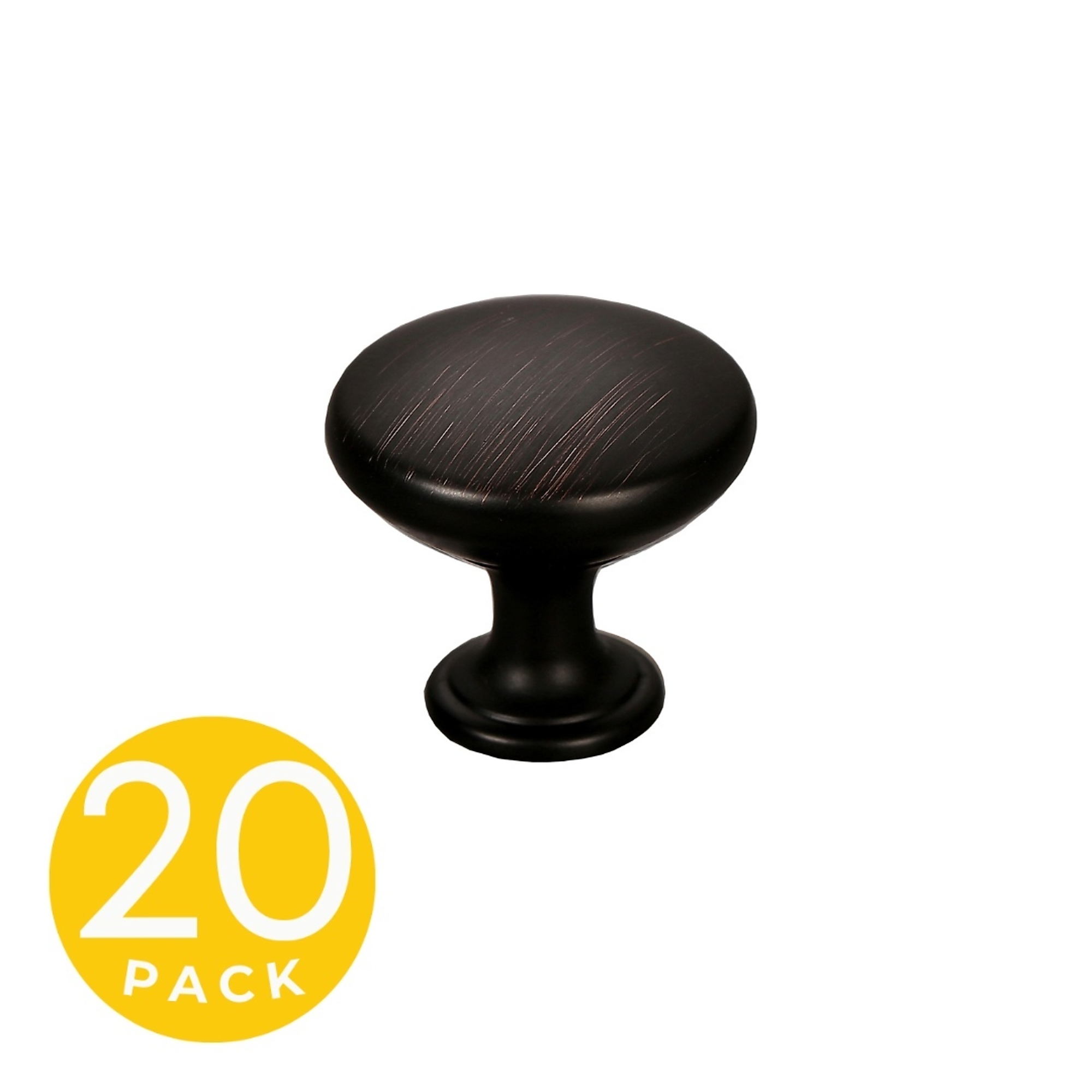 Sapphire Alpha Series Modern Round Cabinet Knob — 1in., Oil Rubbed Bronze, 20-Pack, Model# SP-1145-K-ORB-20