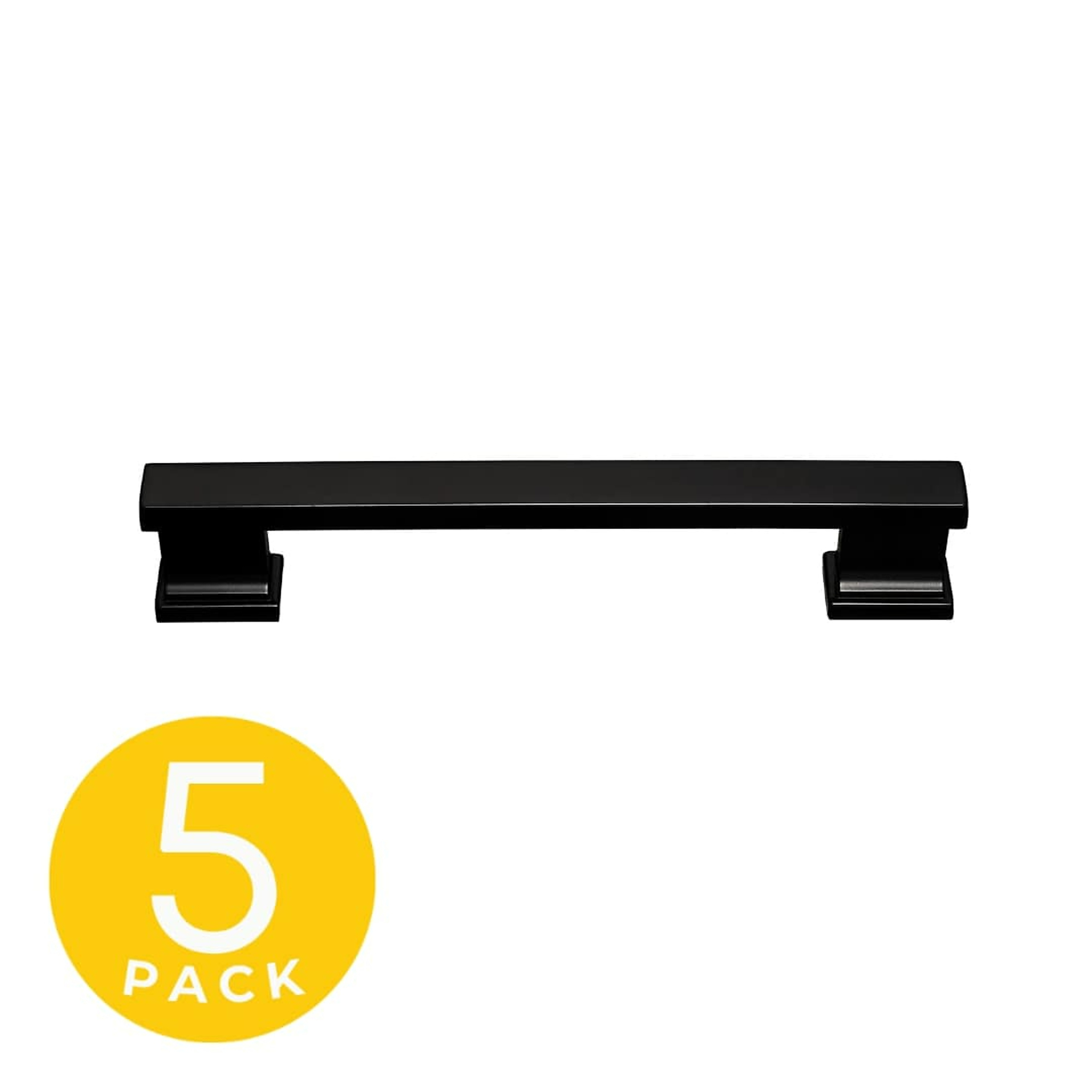 Sapphire, Hexa Series 5 in. (128 mm) Center-to-Center Modern Black Cabinet Handle/Pull (5-Pack), #SP-2891-128-BK-5