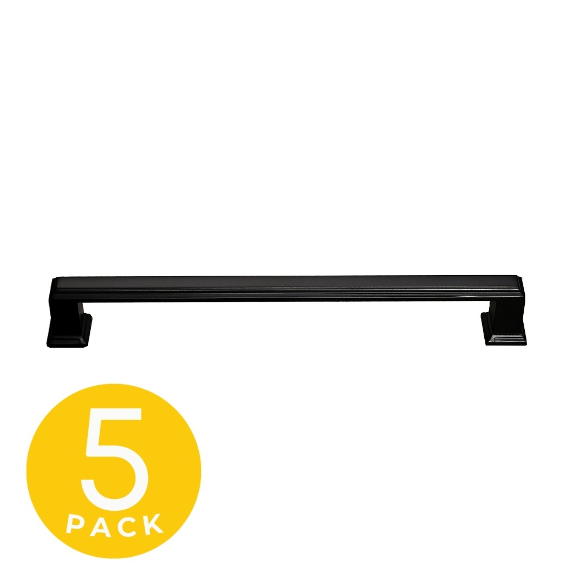 Sapphire Octa Series Modern Cabinet Handle/Pull — 7.5in. Center-to-Center, Black, 5-Pack, Model# SP-2044A-192-BK-5