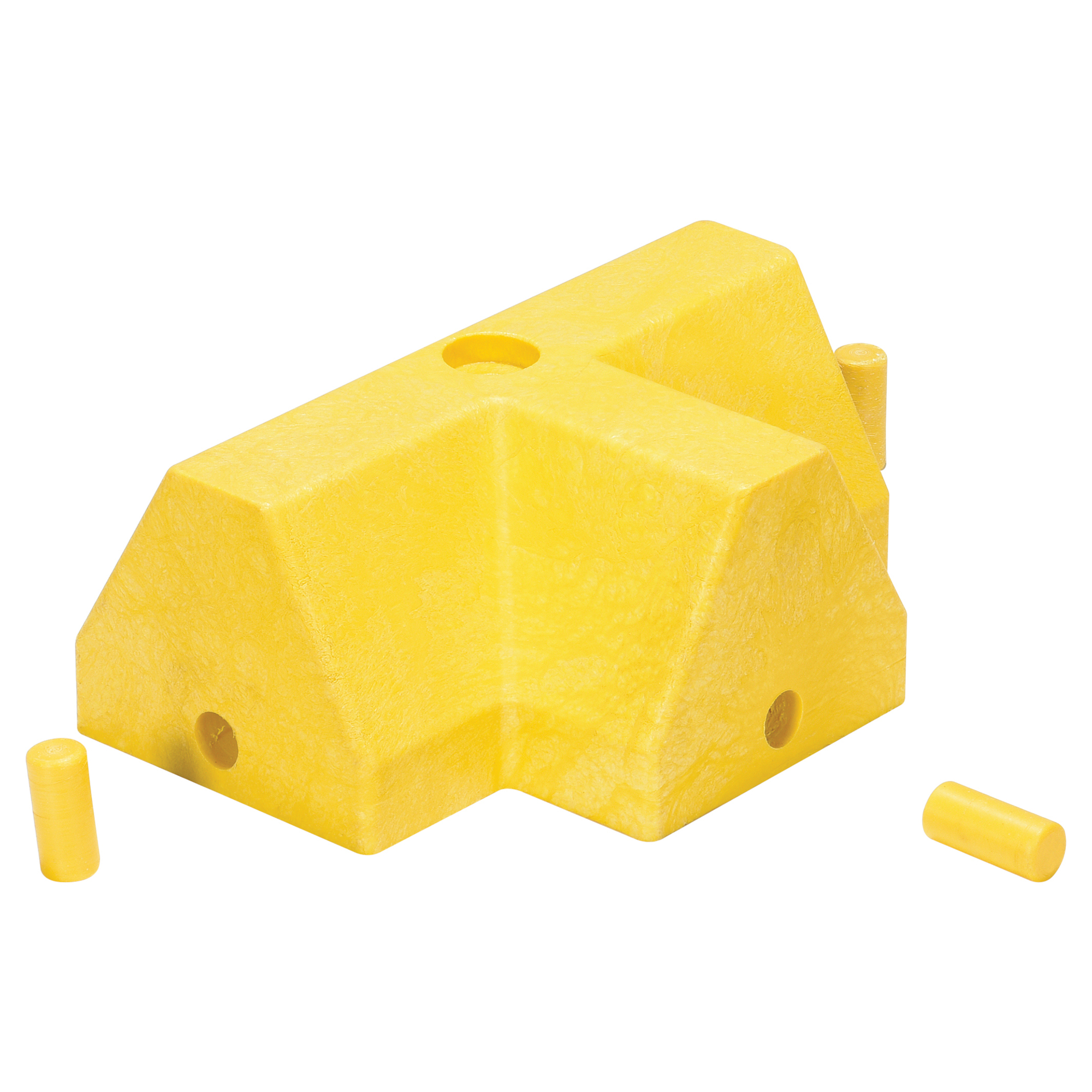 Vestil Recycled Plastic T-Section Modular Guard Curb - 12in. Length, Yellow, Model# MPG-T