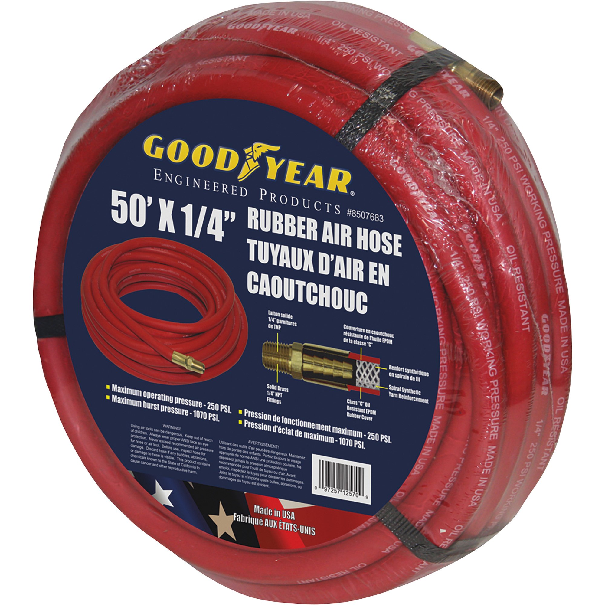 Goodyear Red Rubber Air Hose 1 4in