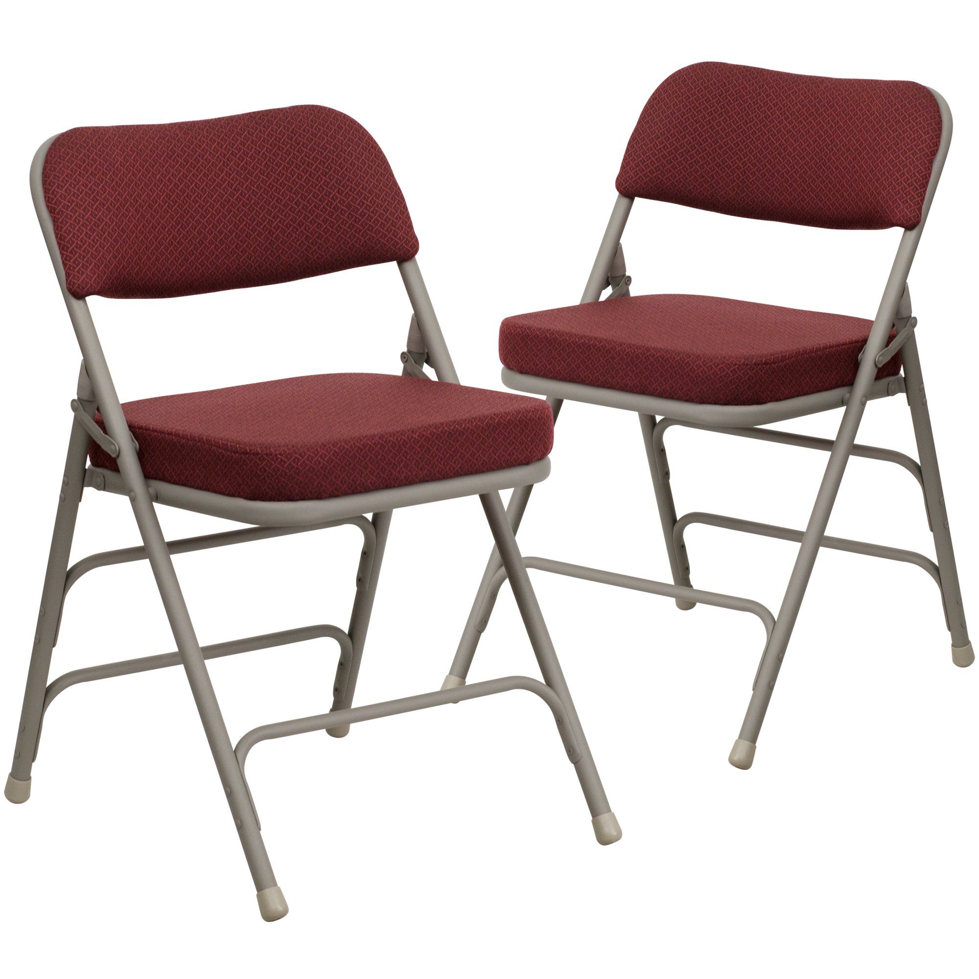 Flash Furniture, 18.5in.W Triple Braced Burgundy Fabric Folding Chair, Included (qty.) 2 Model# 2HAMC320AFBY