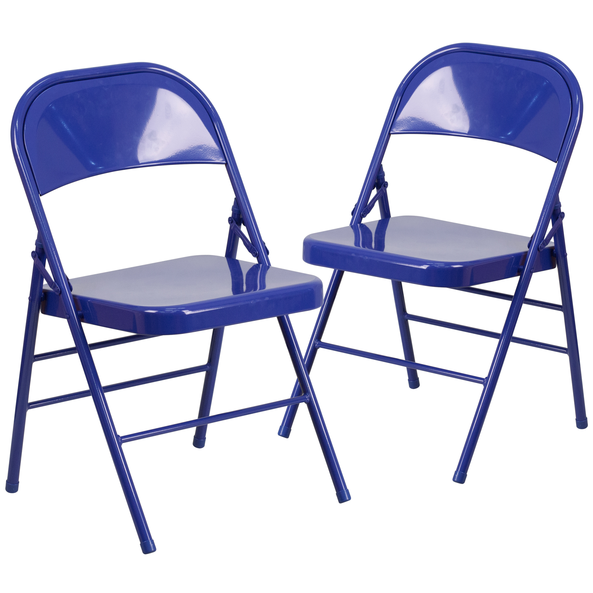 Flash Furniture, 2PK Cobalt Blue Triple Braced Metal Folding Chair, Included (qty.) 2 Model# 2HF3BLUE