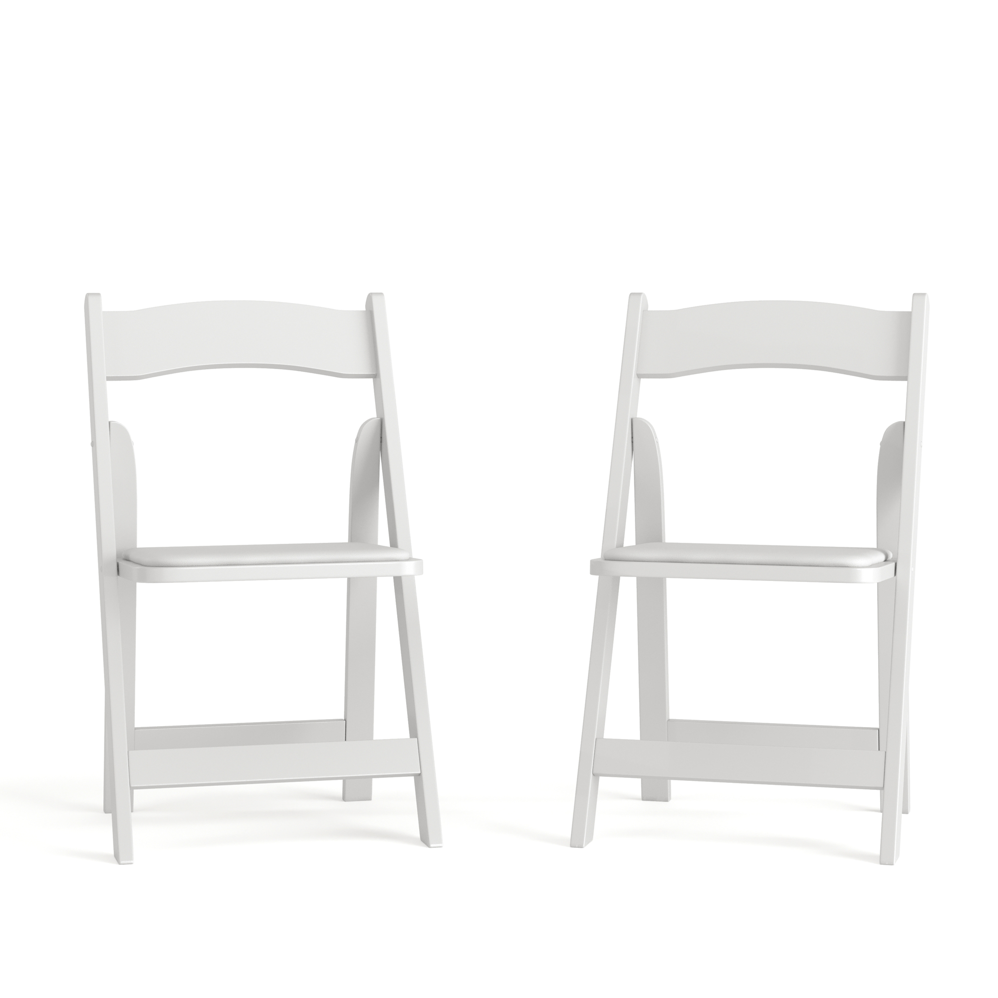 Flash Furniture, 2PK White Wood Folding Chair w/ Vinyl Padded Seat, Included (qty.) 2 Model# 2XF2901WHWOOD
