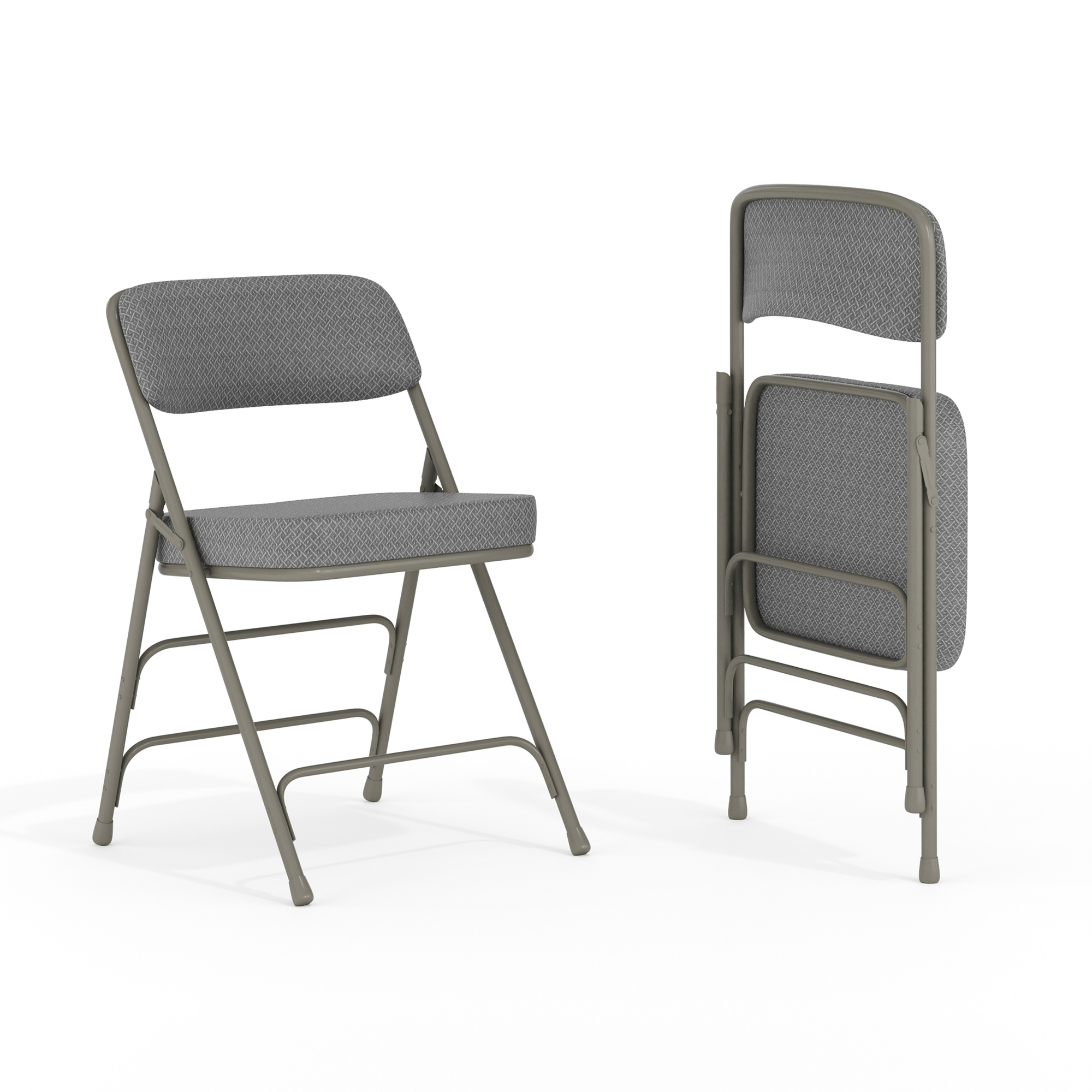 Flash Furniture, 2PK 18.5in.W Triple Braced Gray Fabric Folding Chair, Included (qty.) 2 Model# 2HAMC320AFGRY