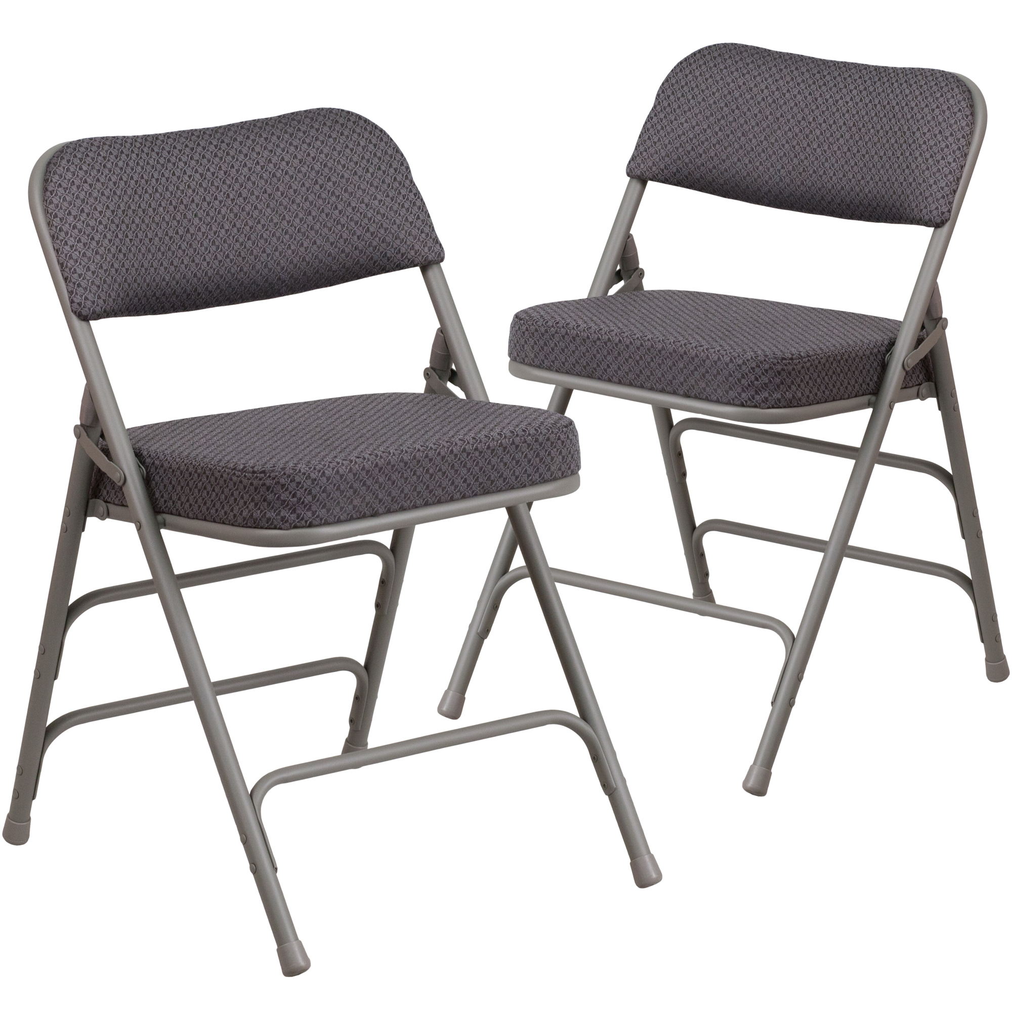 Flash Furniture, 2 Pack 18in.W Curved Gray Fabric Metal Folding Chair, Included (qty.) 2 Model# 2AWMC320AFGRY