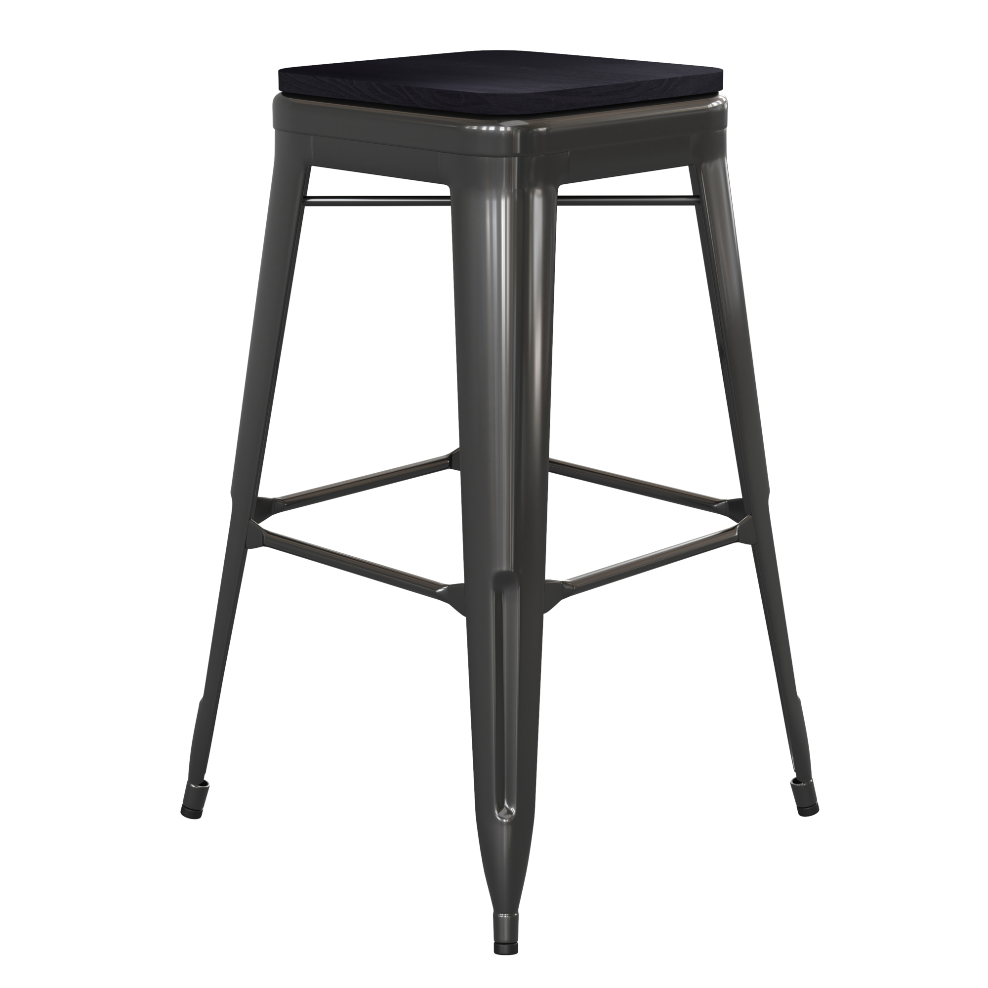 Flash Furniture, 30in. Black Metal Stool-Black Poly Seat, Included (qty.) 1 Model# CH3132030BKPL2B