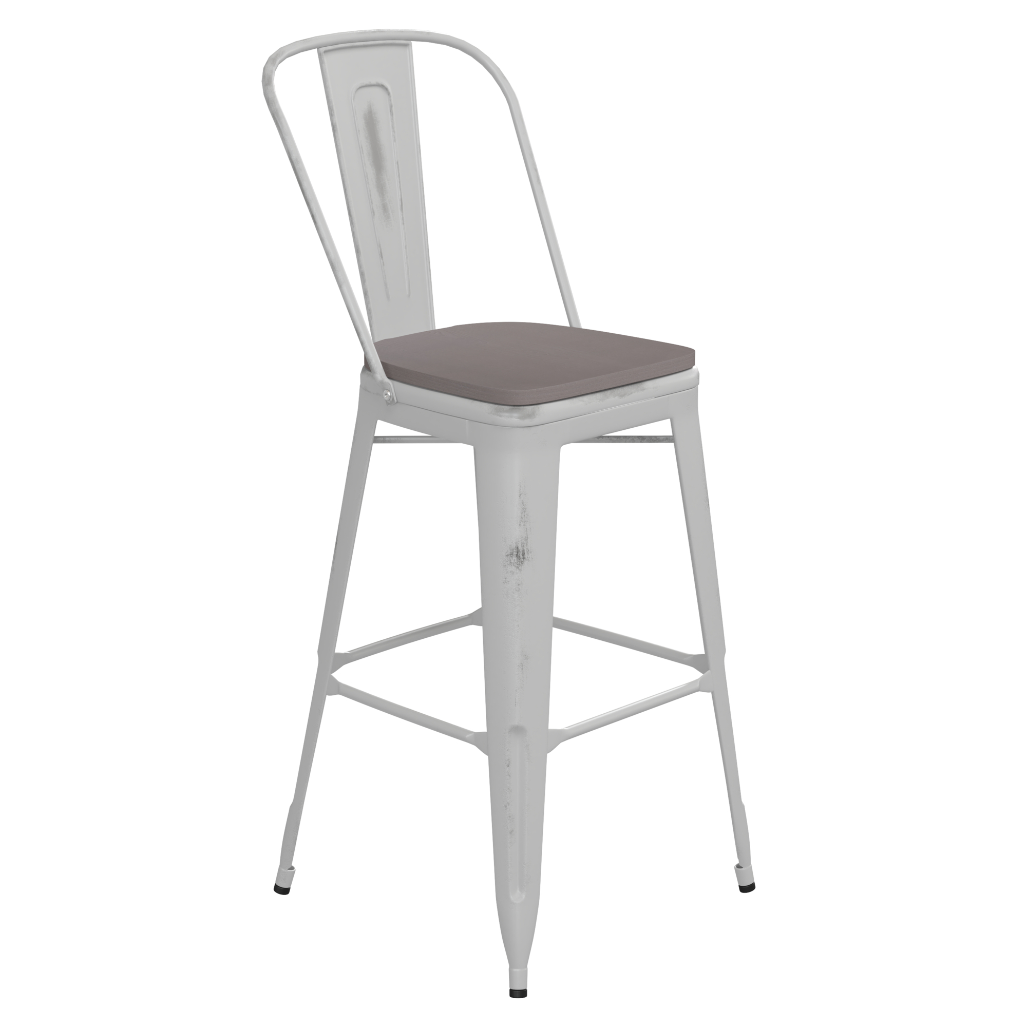 Flash Furniture, White Metal Stool with Gray Poly Seat, Included (qty.) 1 Model# ET353430WHPL1G