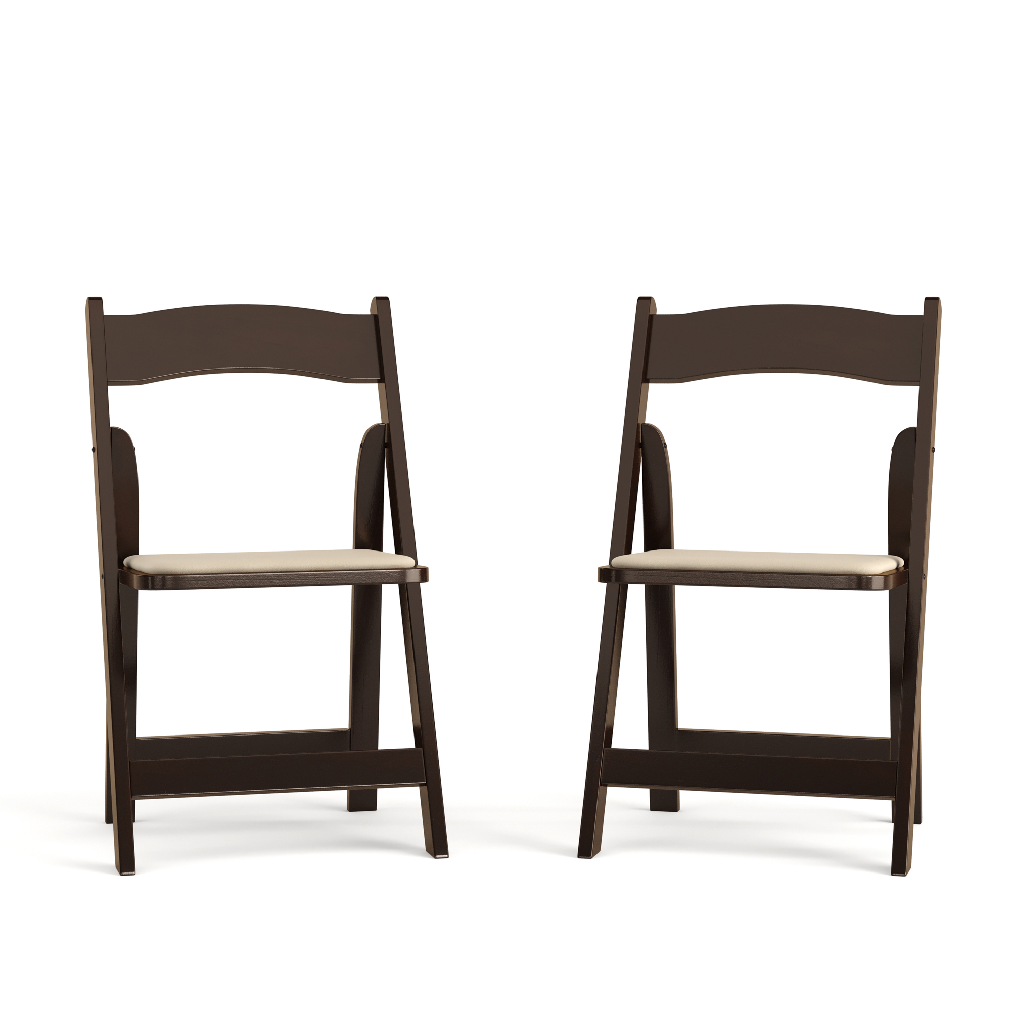 Flash Furniture, Fruitwood Wood Folding Chair w/ Vinyl Padded Seat, Included (qty.) 2 Model# 2XF2903FRUITWD