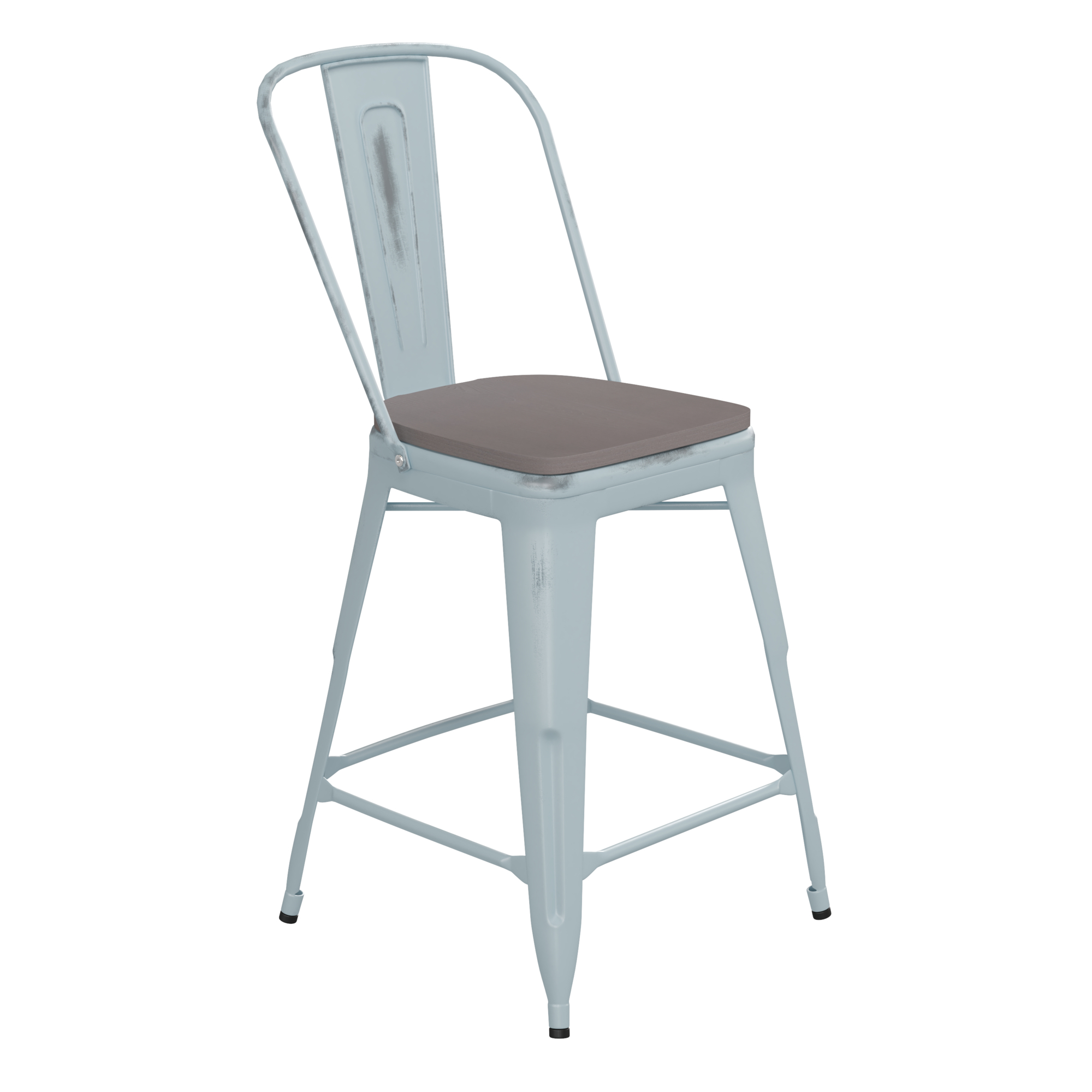 Flash Furniture, Green-Blue Metal Stool with Gray Poly Seat, Included (qty.) 1 Model# ET353424DBPL1G
