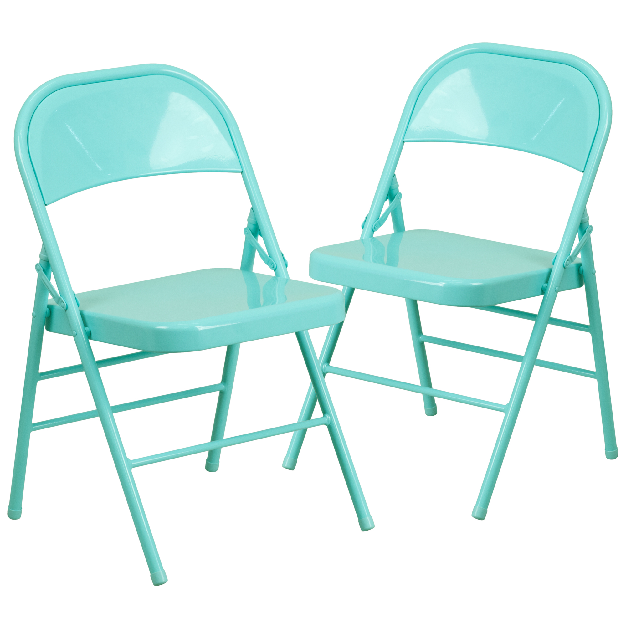 Flash Furniture, Tantalizing Teal Triple Braced Metal Folding Chair, Included (qty.) 2 Model# 2HF3TEAL
