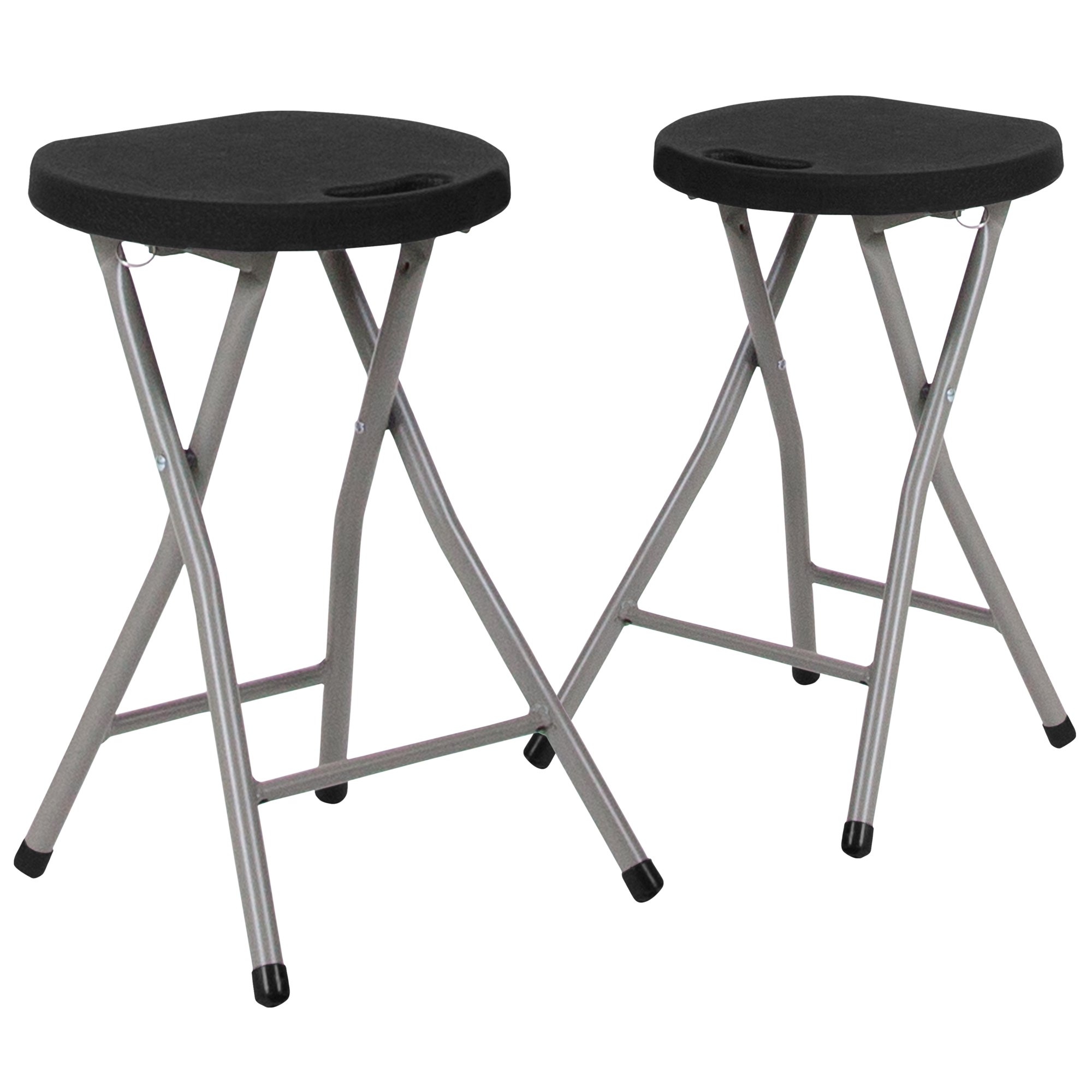 Flash Furniture, 2PK Foldable Stool w/ Black Plastic Seat-Portable, Included (qty.) 2 Model# 2DADYCD30