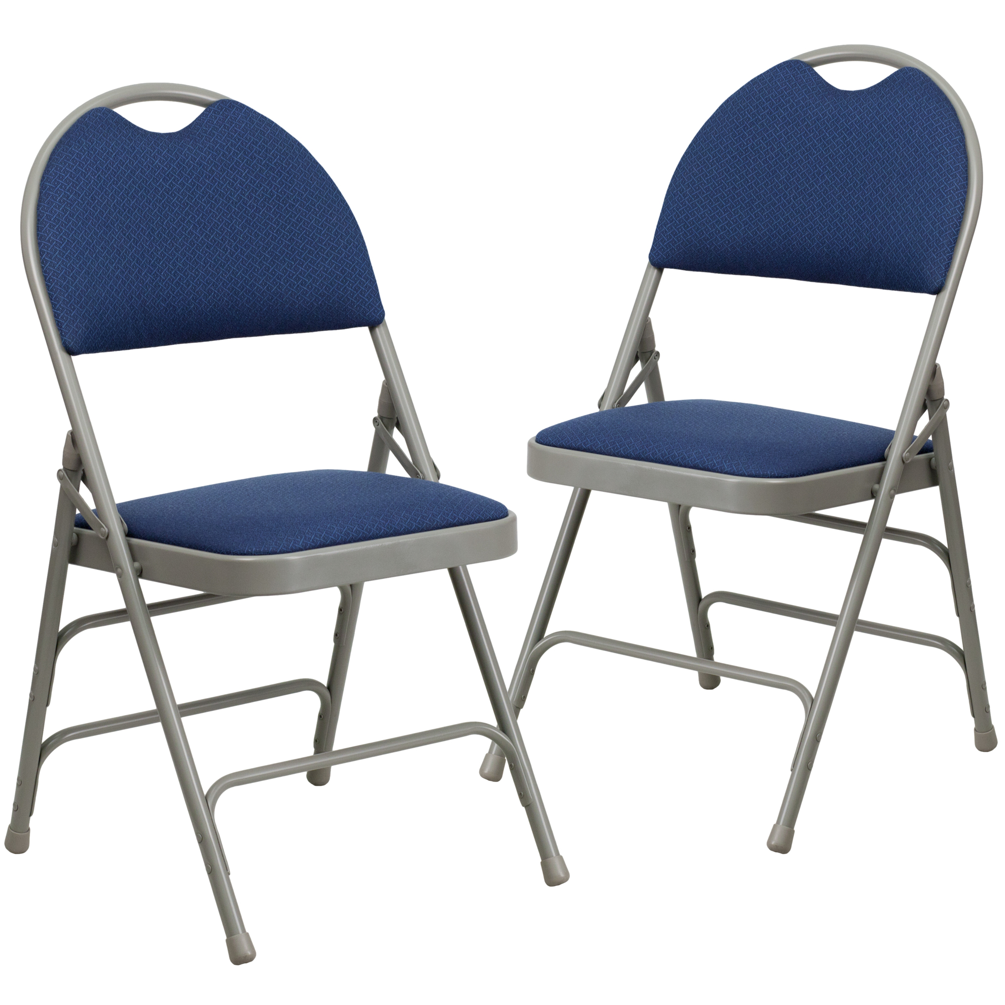Flash Furniture, 2PK Triple Braced Navy Fabric Metal Folding Chair, Included (qty.) 2 Model# 2HAMC705AF3NVY